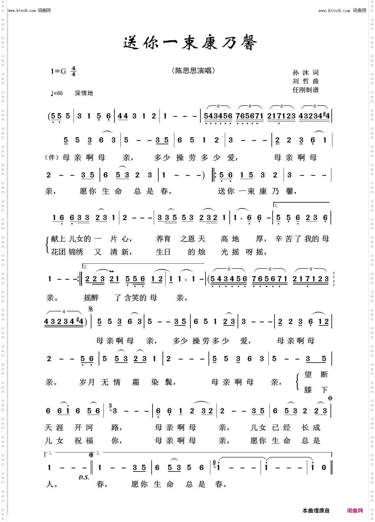 送你一束康乃馨_百花齐放100首