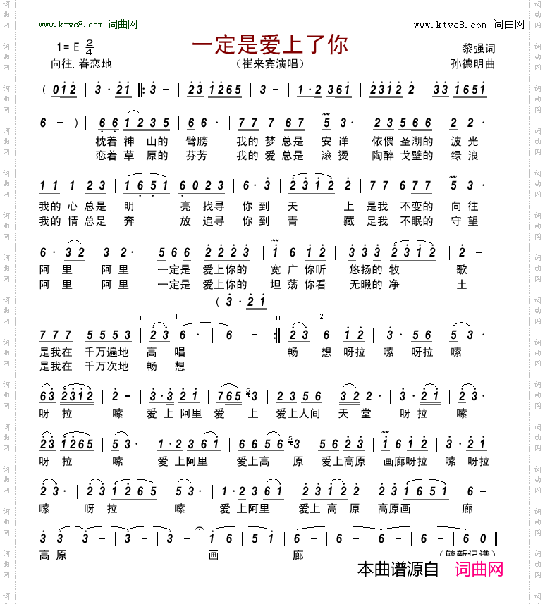 一定是爱上了你