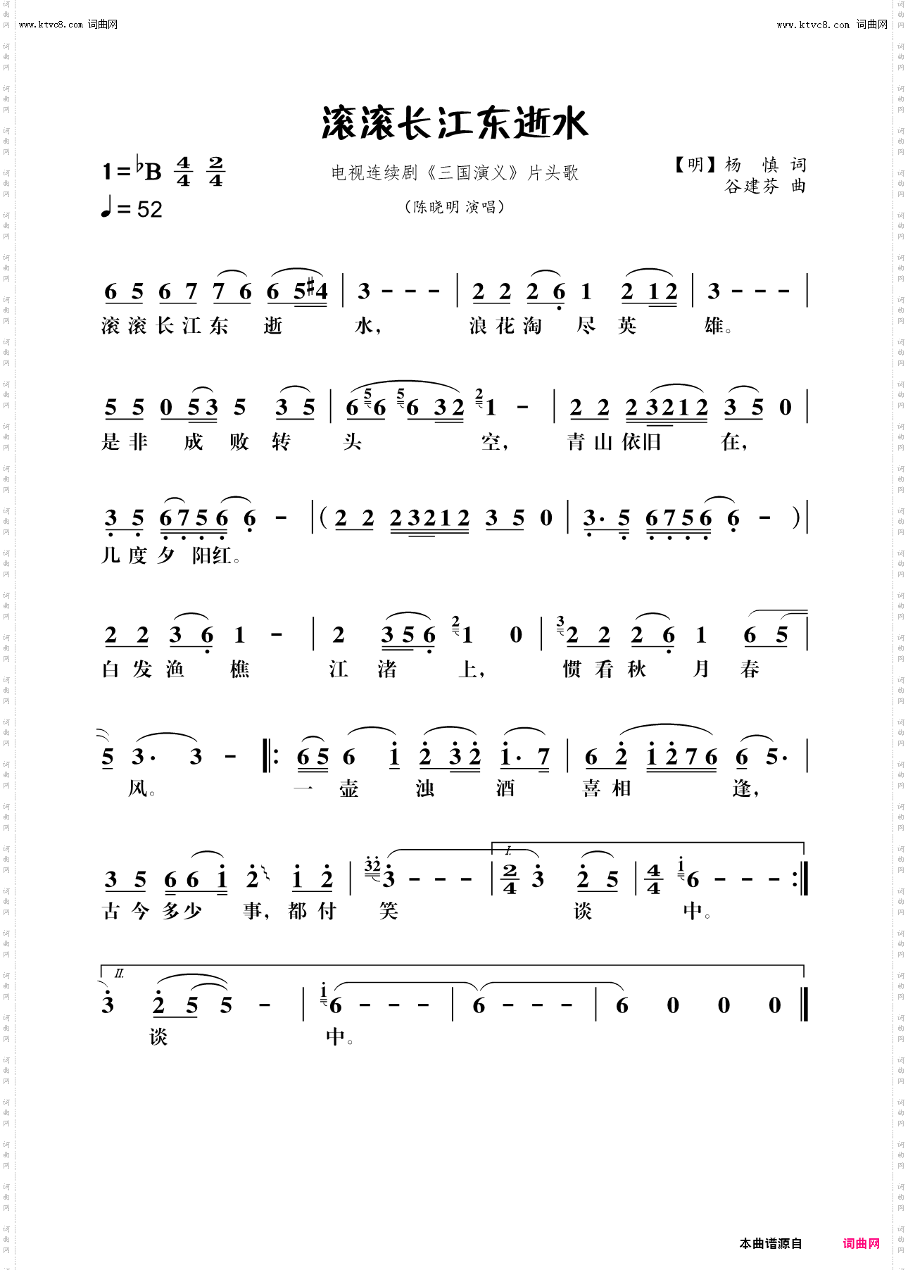 滚滚长江东逝水_《三国演义》电视剧片头曲
