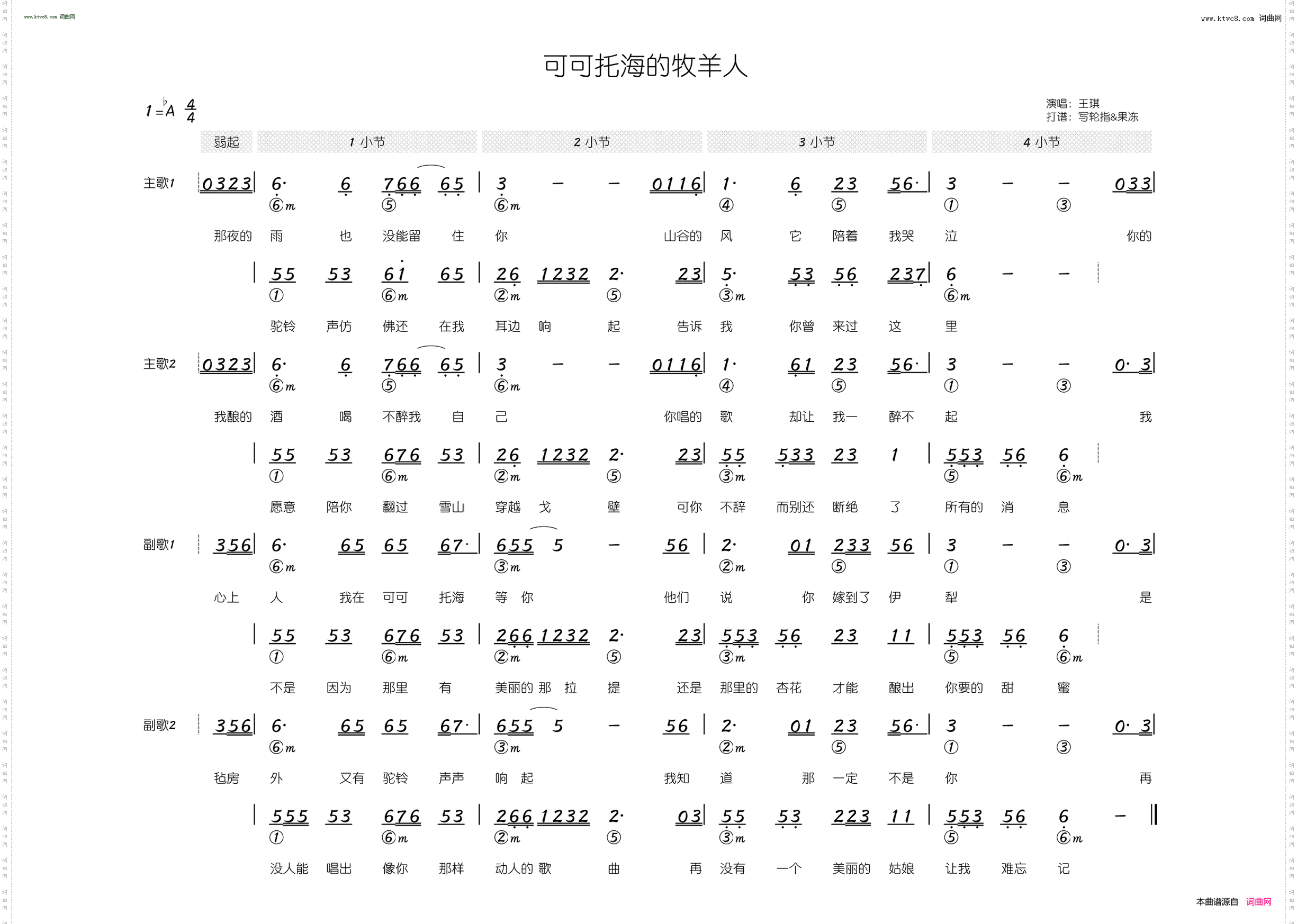 可可托海的牧羊人_简和谱