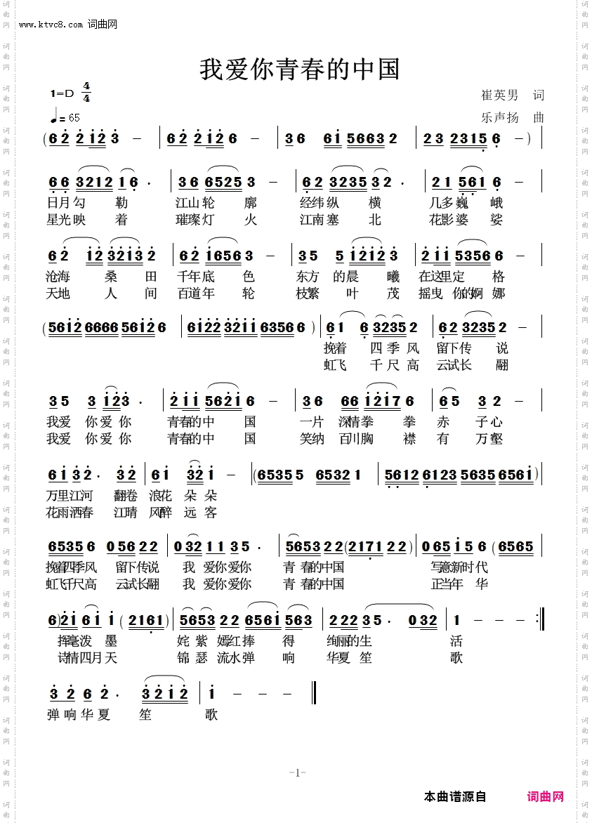 我爱你青春的中国