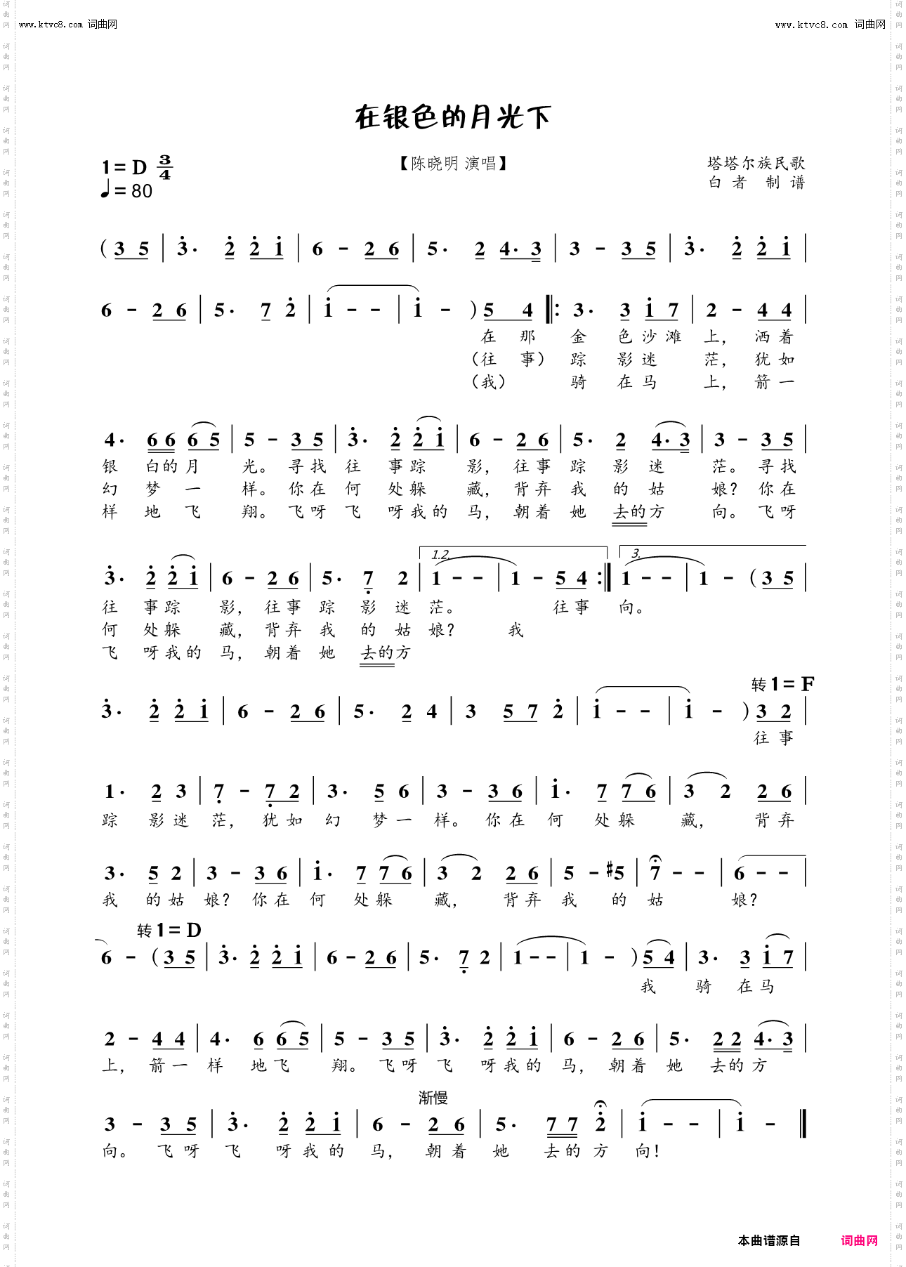 在银色的月光下