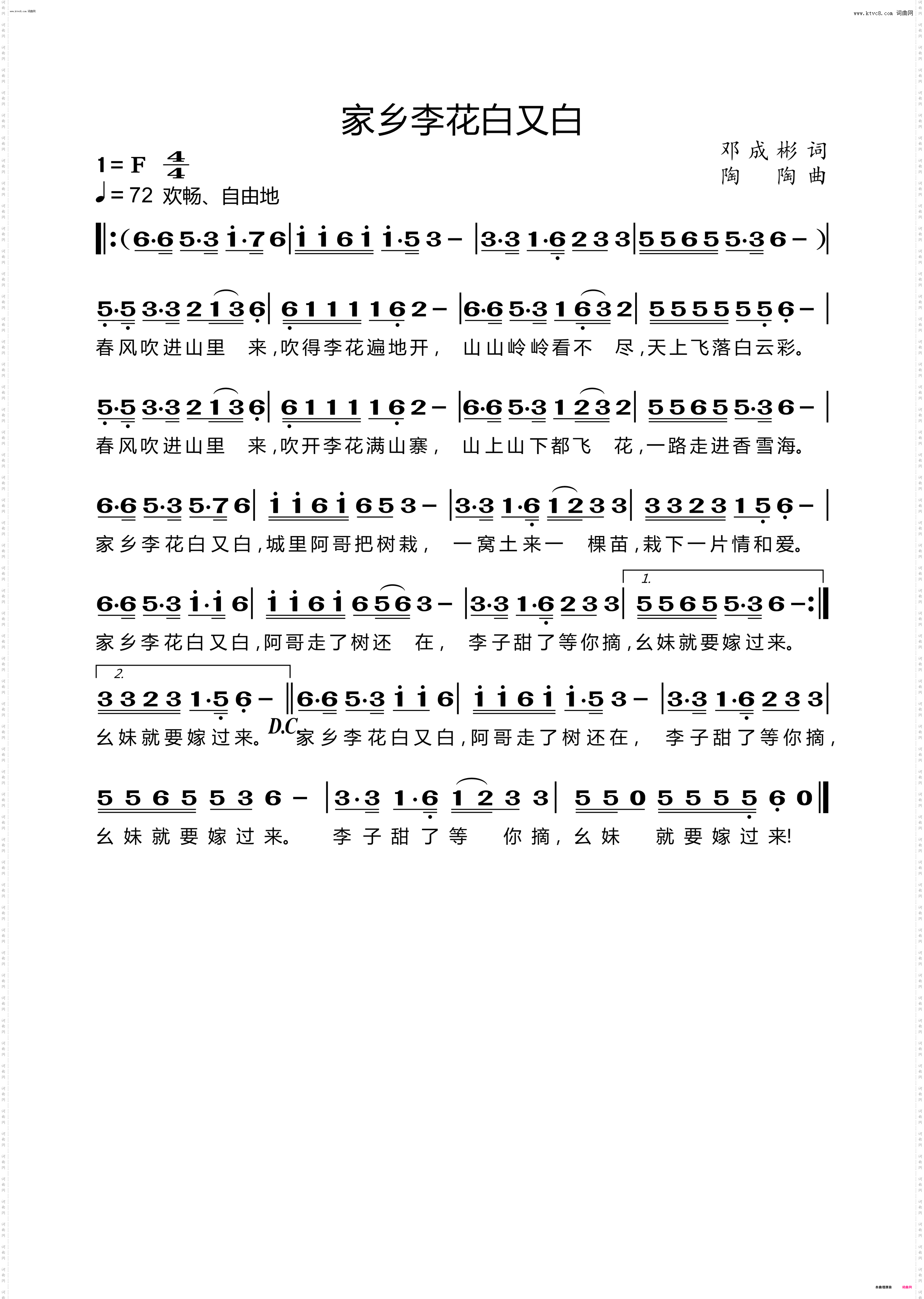 家乡李花白又白