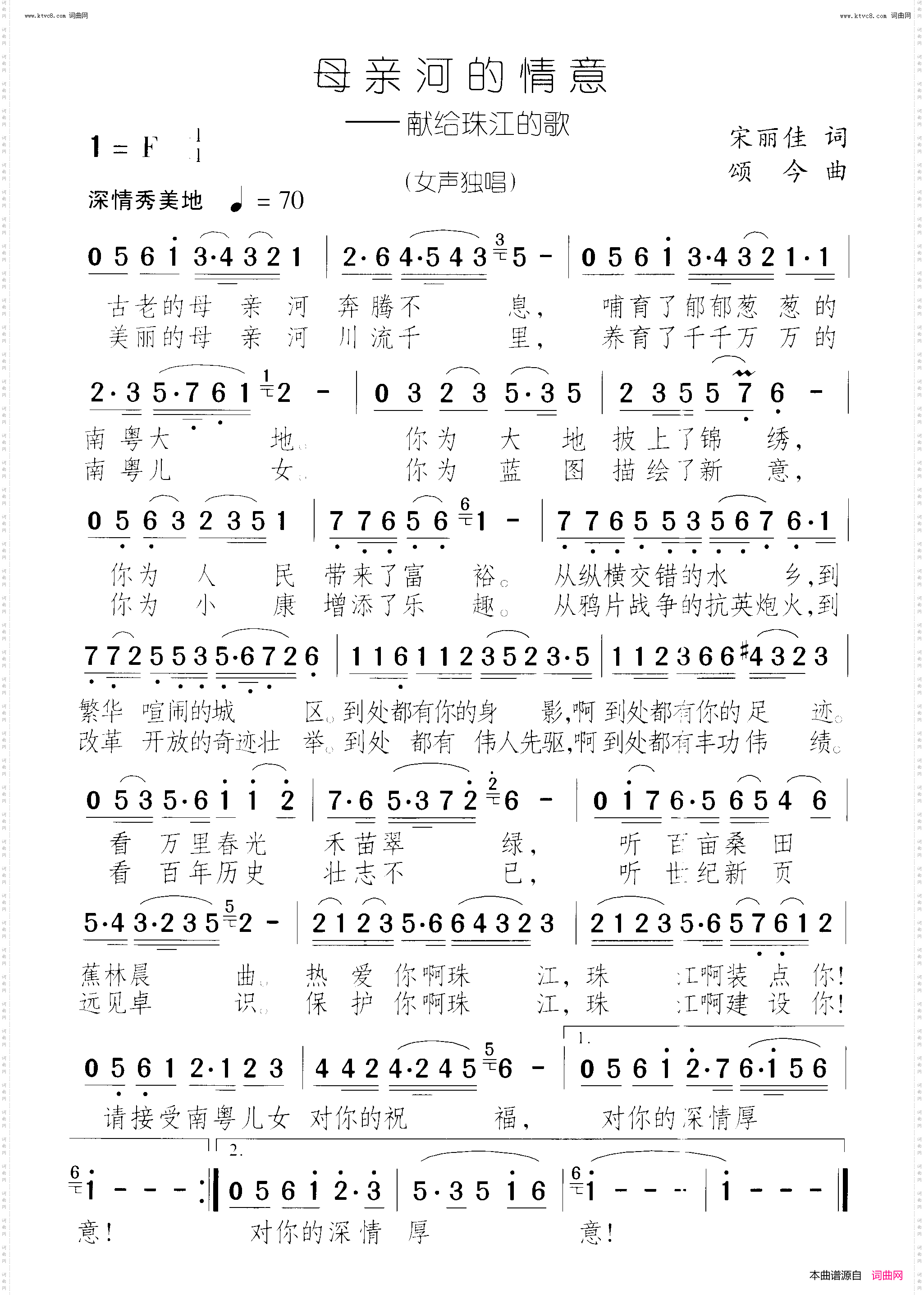 母亲河的情意_献给珠江的歌