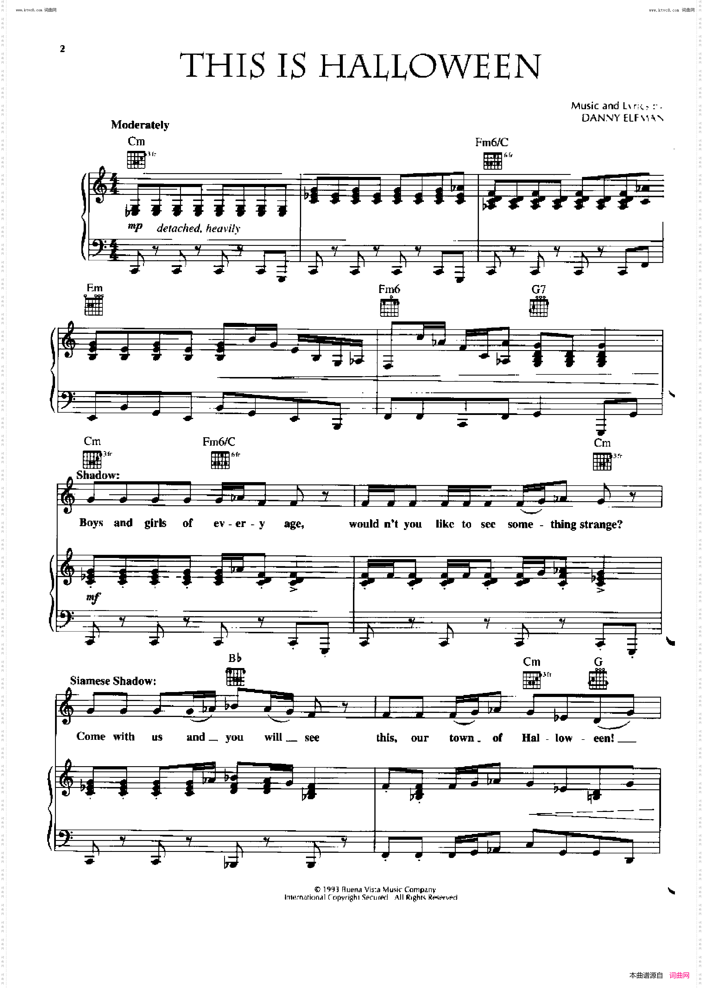 This Is Halloween - Panic at the Disco_歌曲 人声吉他钢琴谱