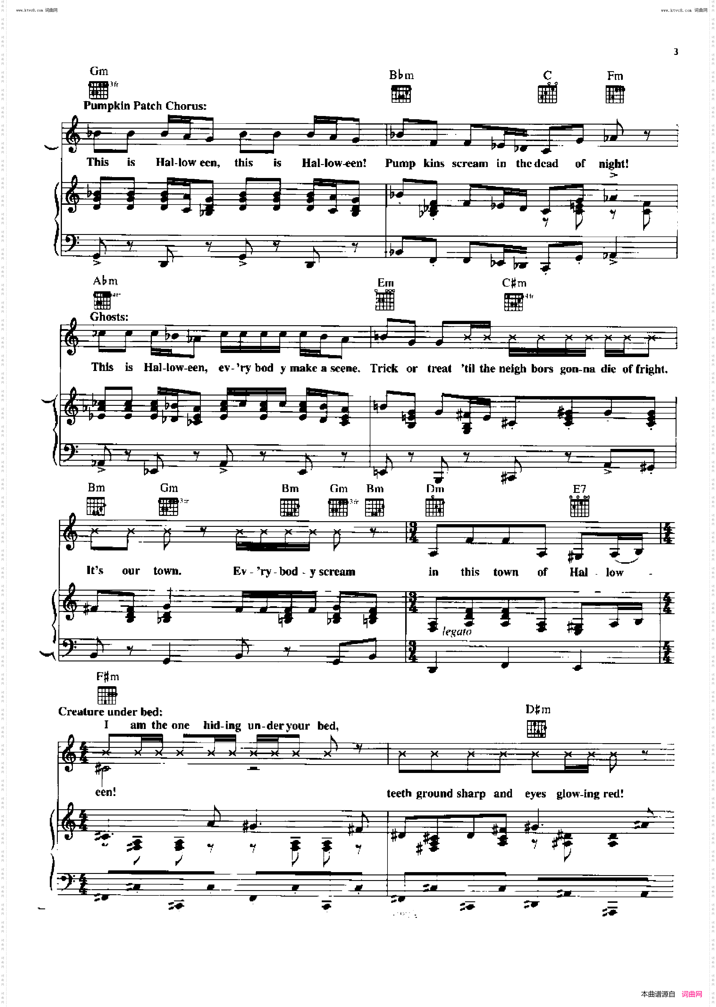 This Is Halloween - Panic at the Disco_歌曲 人声吉他钢琴谱