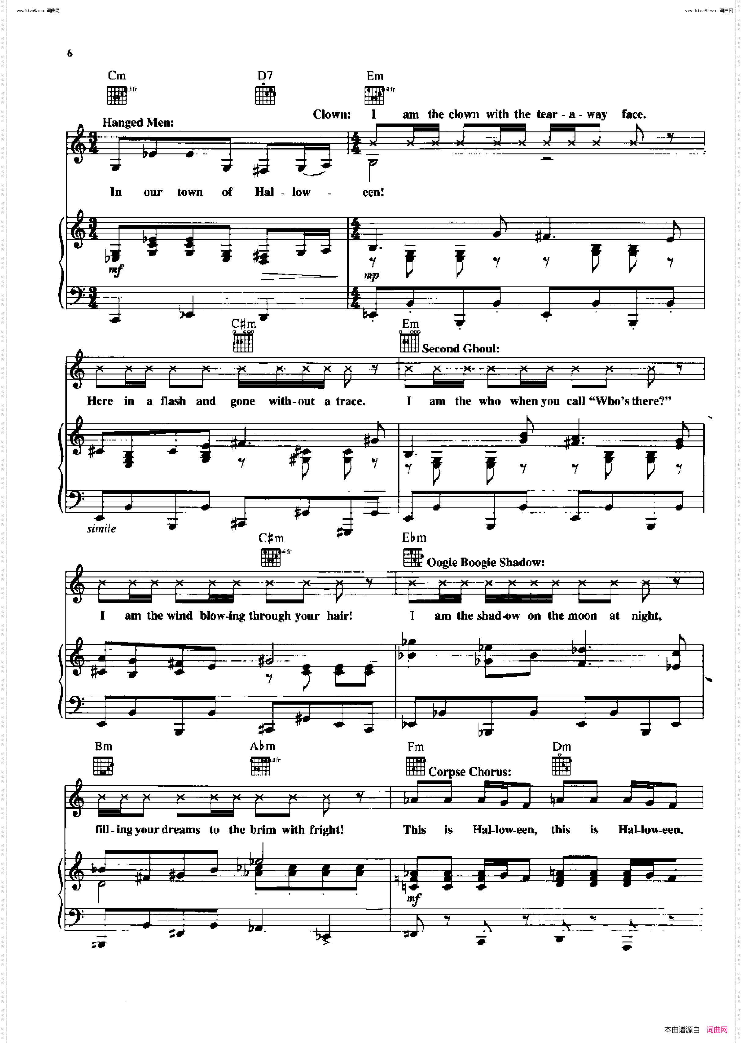 This Is Halloween - Panic at the Disco_歌曲 人声吉他钢琴谱