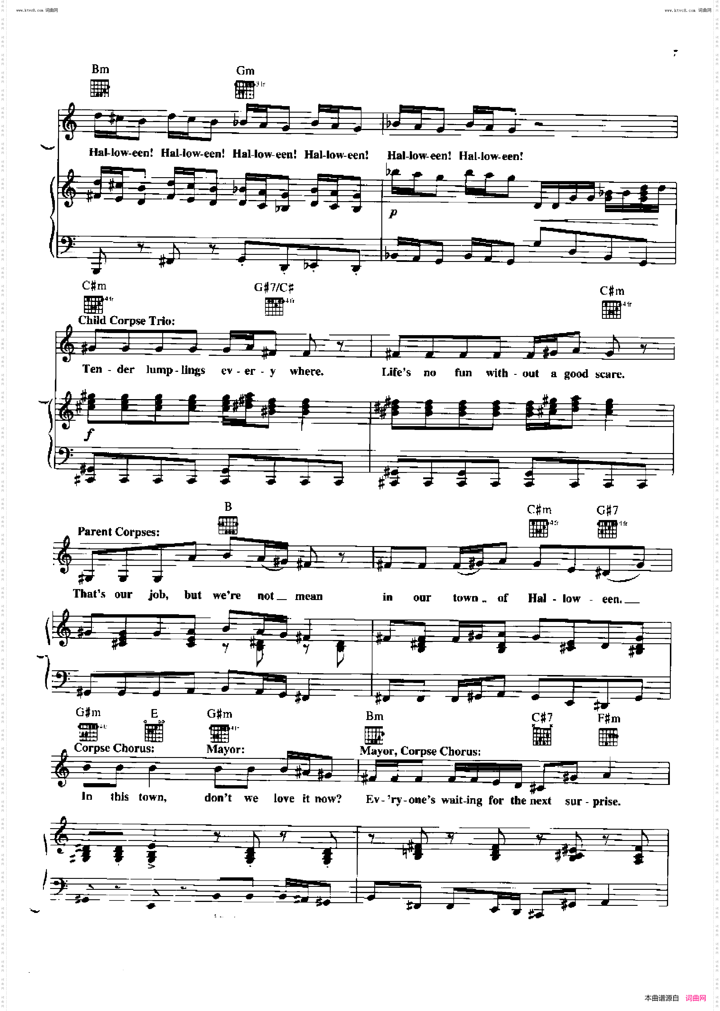 This Is Halloween - Panic at the Disco_歌曲 人声吉他钢琴谱