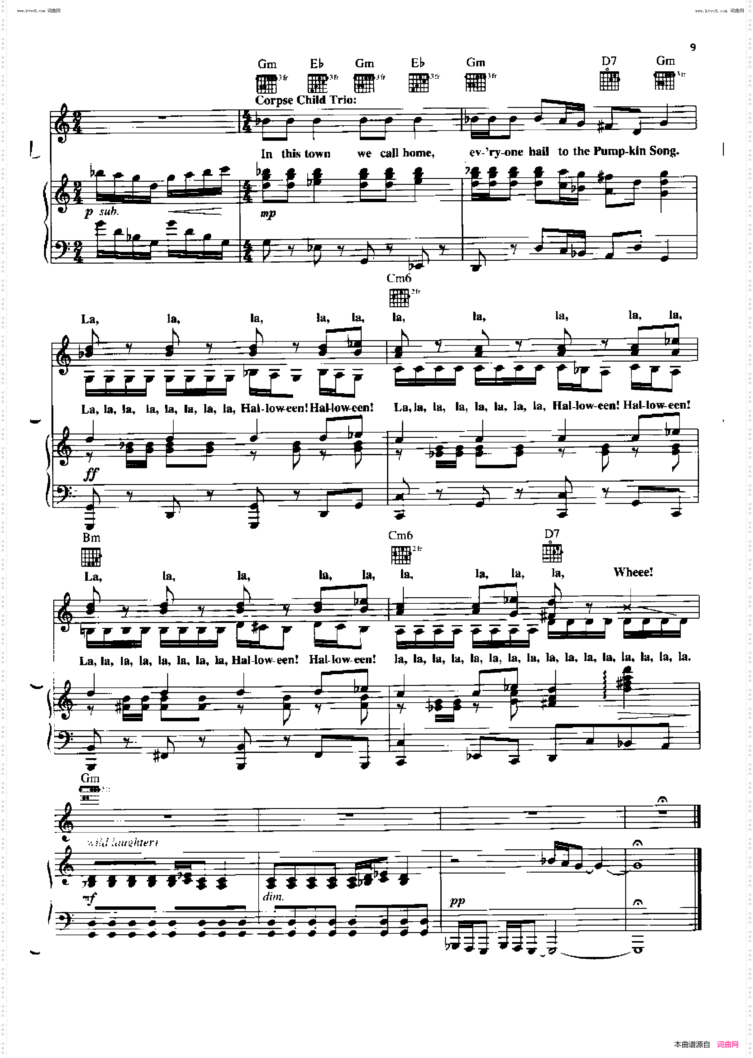 This Is Halloween - Panic at the Disco_歌曲 人声吉他钢琴谱