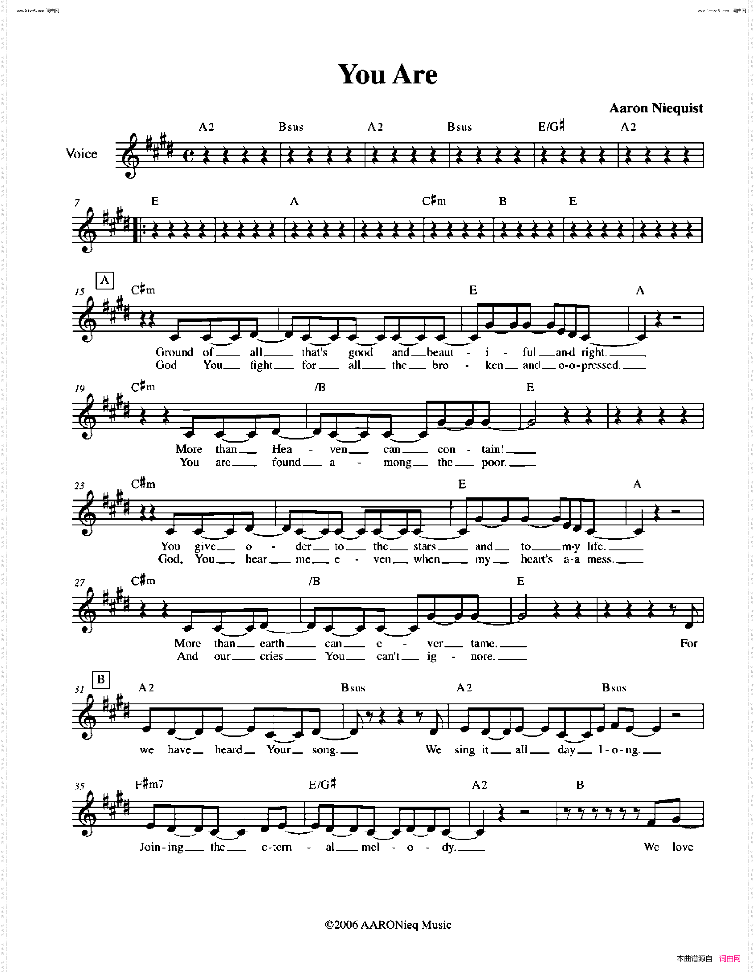 You Are _歌曲 人声伴奏
