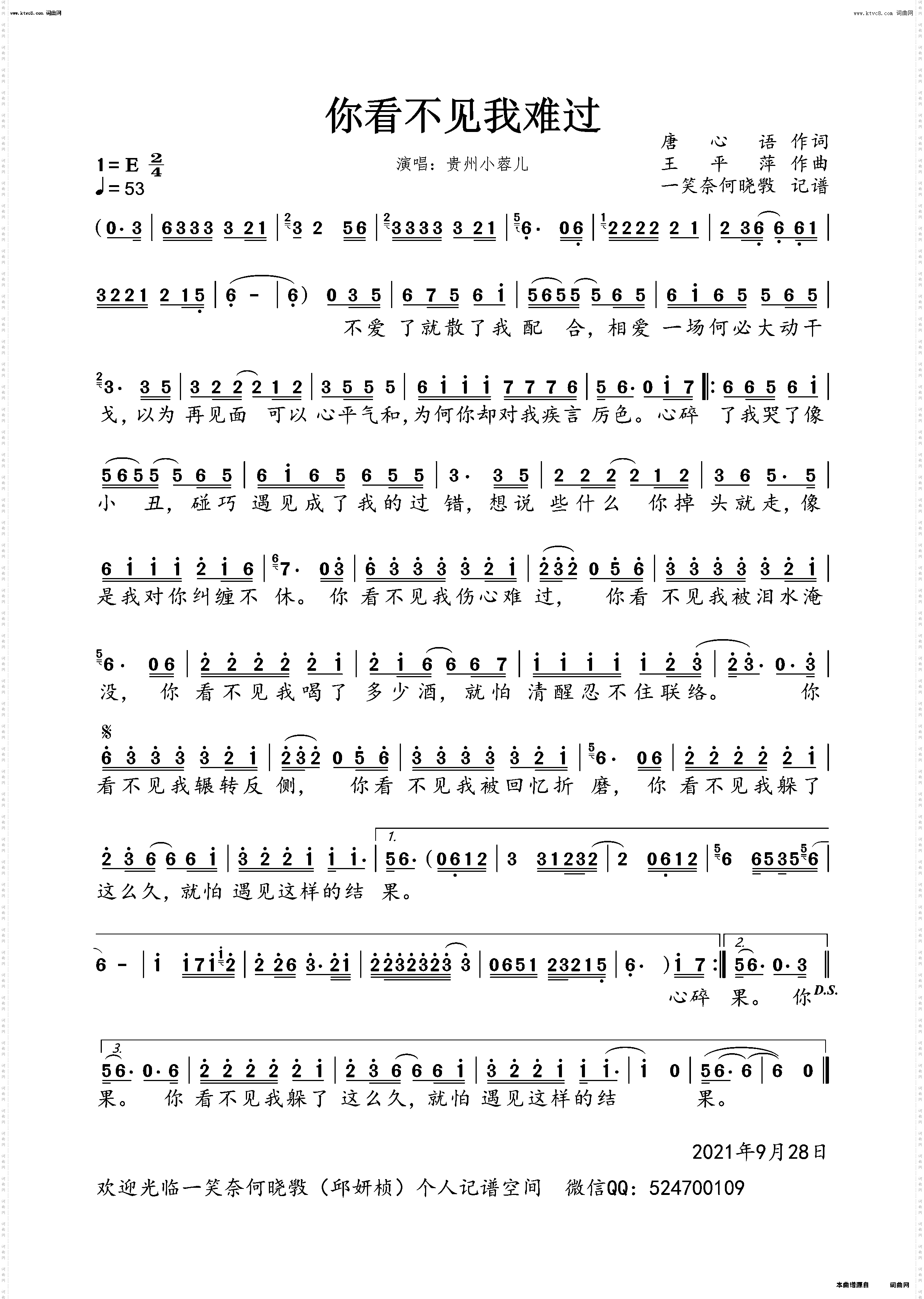 你看不见我难过