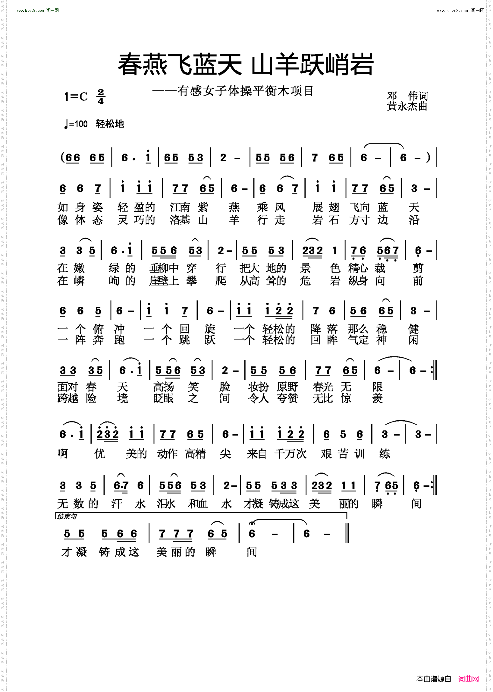 春燕飞蓝天山羊跃峭岩_有感女子体操平衡木项目