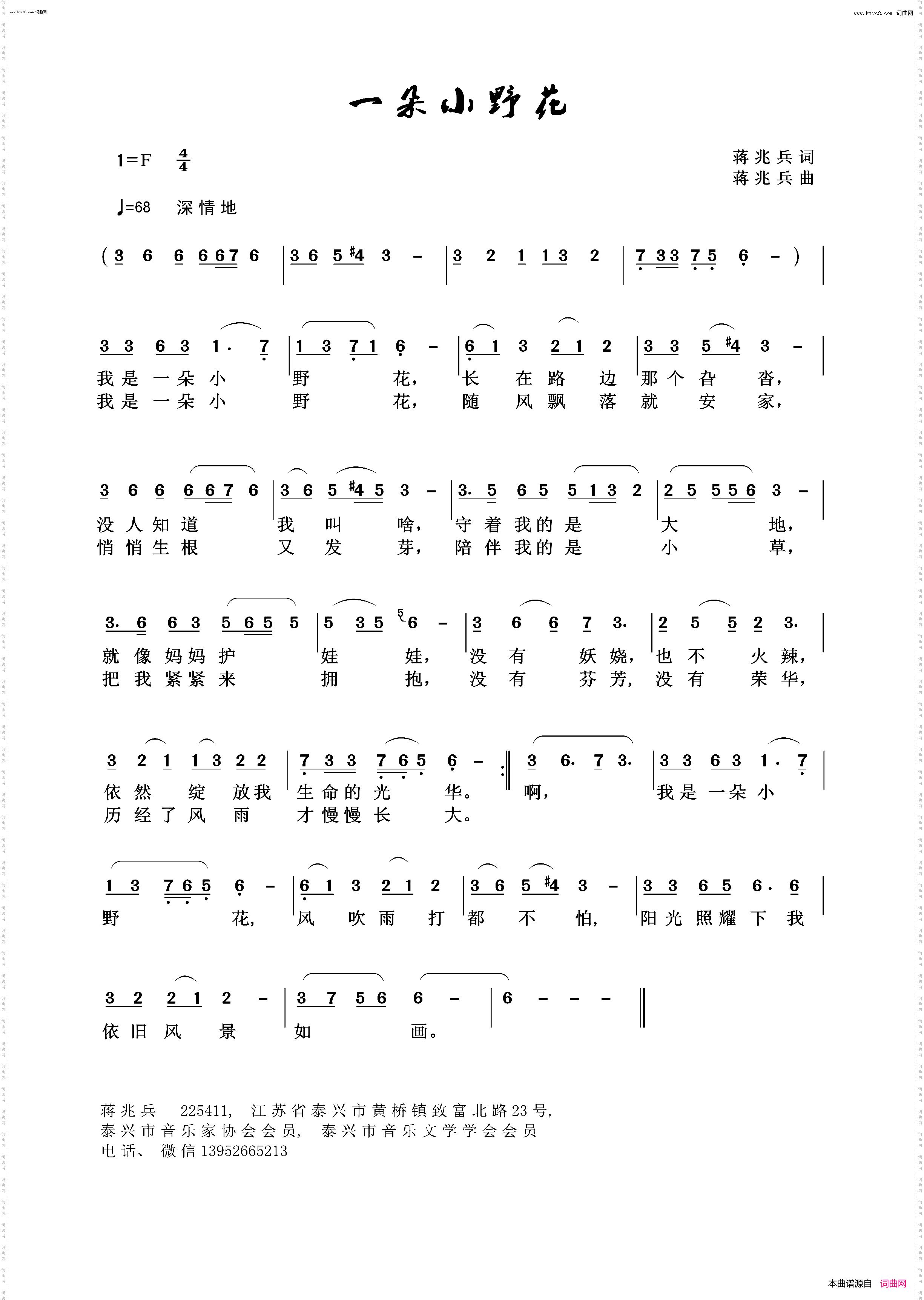 我是一朵小野花
