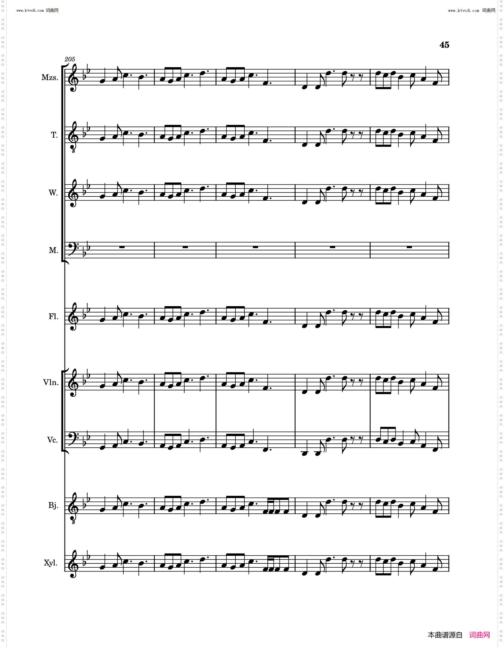琵琶行pi pa xing song Poem and music sheet