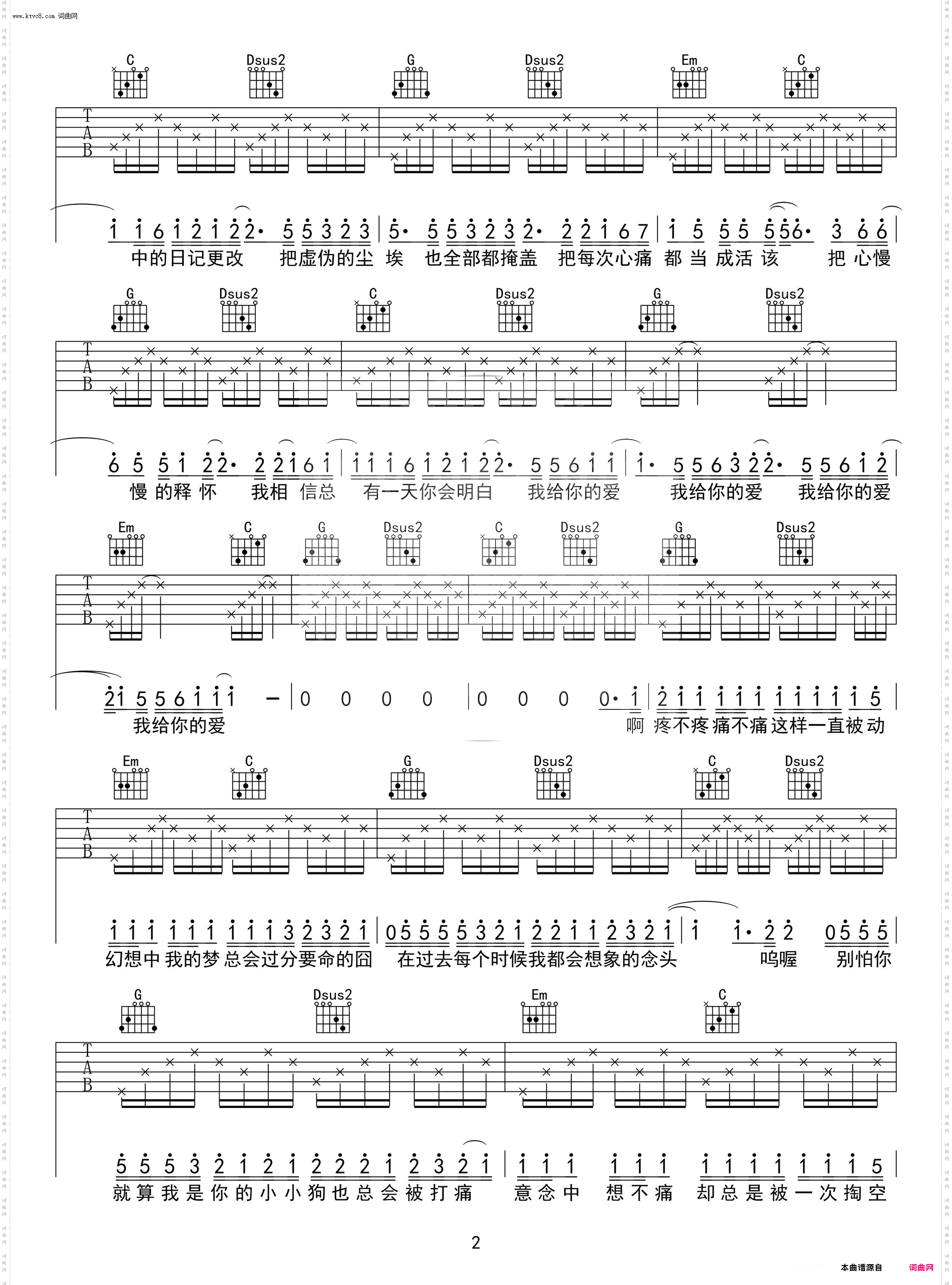 去年夏天_吉他谱G调入门版 高音教编配