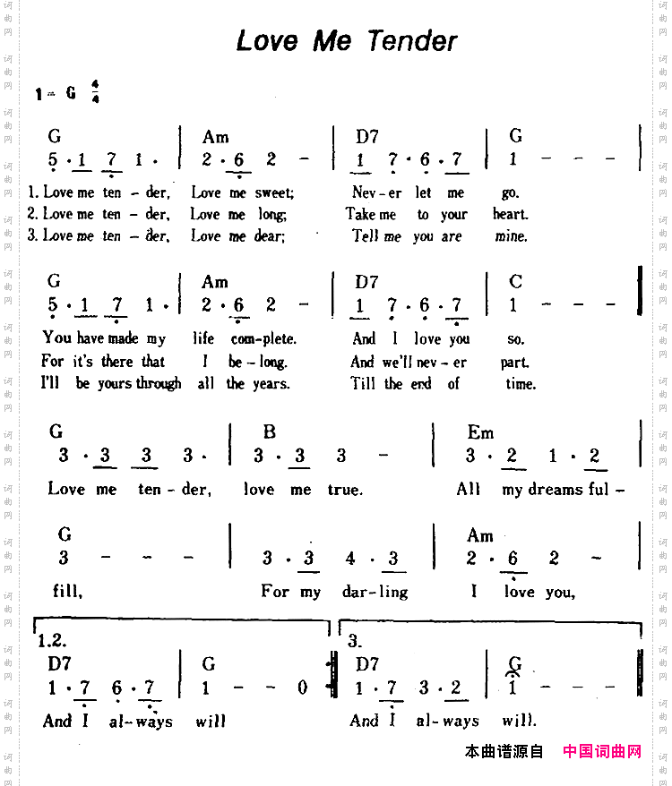 [美]LoveMeTender真诚地爱我_[美]Love Me Tender真诚地爱我