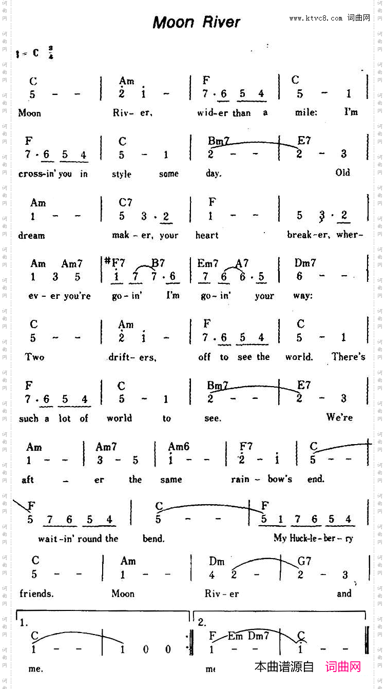 [美]MoonRiver月亮河_[美]Moon River月亮河
