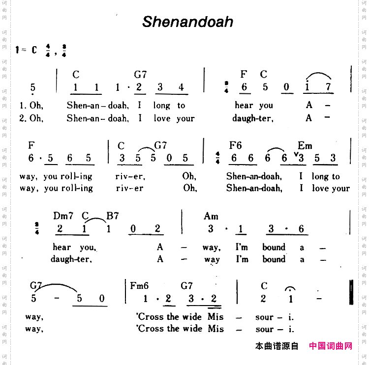 [美]Shenandoah沙那多哈、带和弦