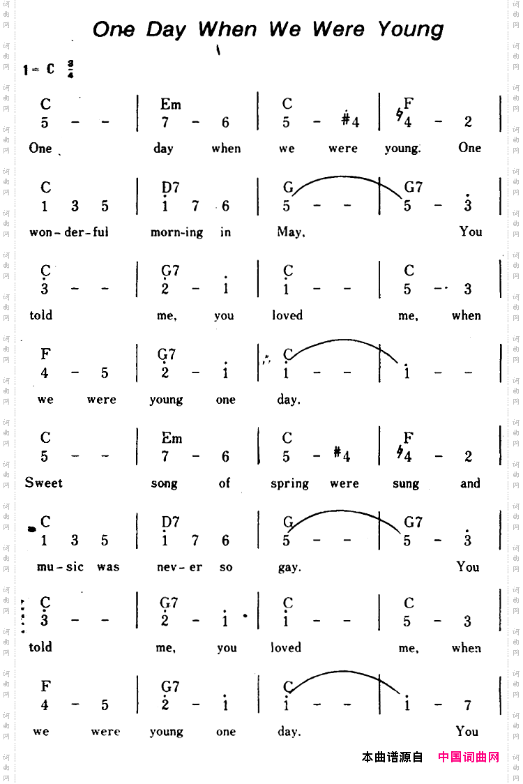 【美】OneDayWhenWeWereYoung当我们年轻的时候、带和弦