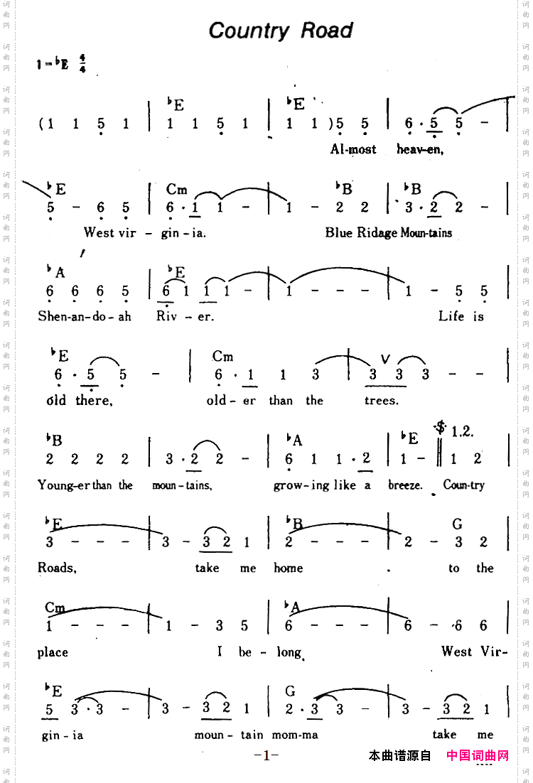 [美]CountryRoad乡间的路、带和弦_[美]Country Road乡间的路、带和弦