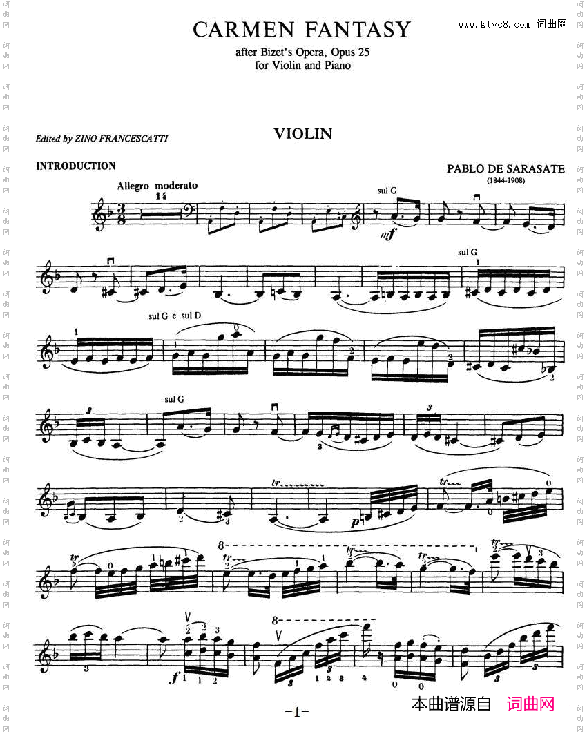Sarasate《CarmenFantasy》Op.25萨拉萨蒂《卡门幻想曲》Op.25_Sarasate《Carmen Fantasy》Op.25萨拉萨蒂《卡门幻想曲》Op.25