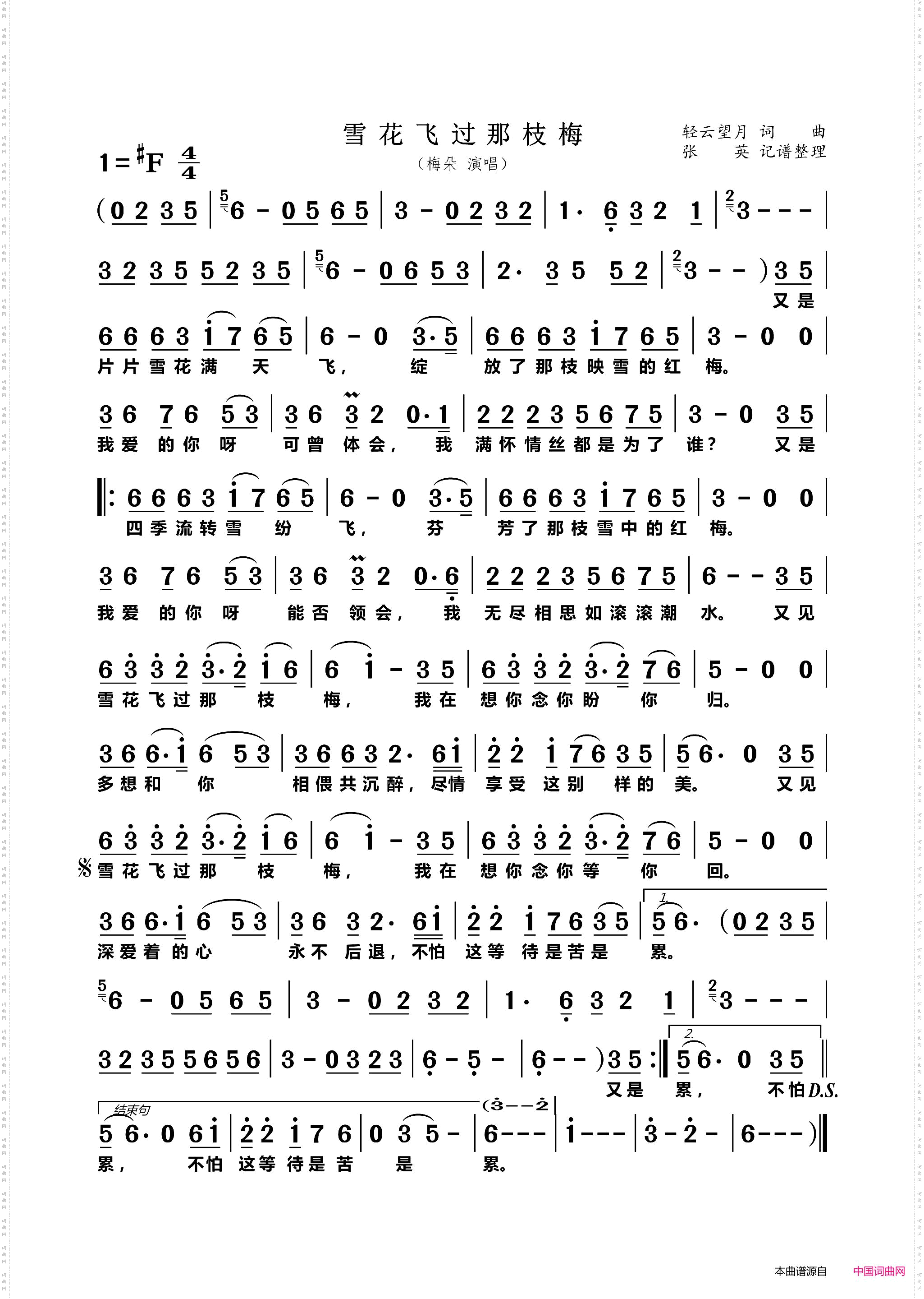 雪花飞过那枝梅