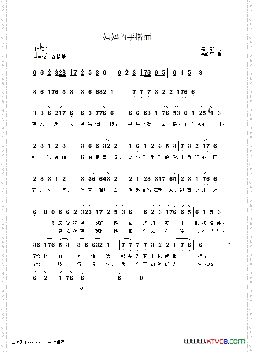 妈妈的手擀面_漂歌作词