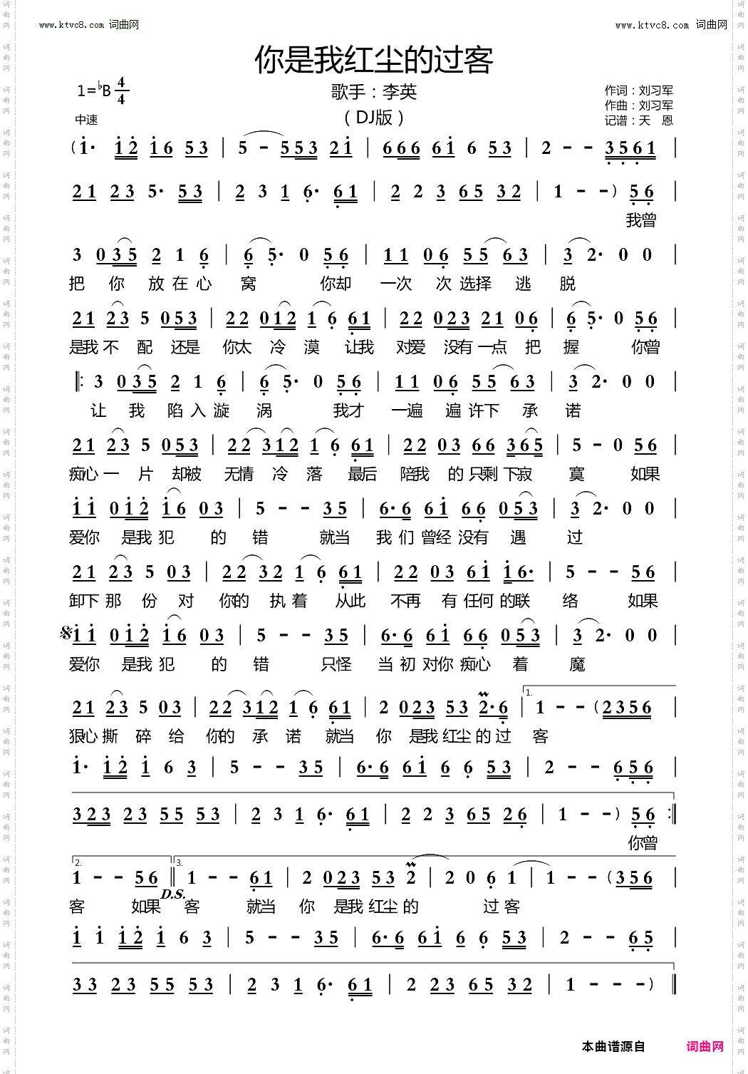 你是我红尘的过客_ DJ版