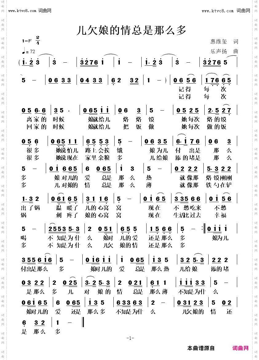 儿欠娘的情总是那么多