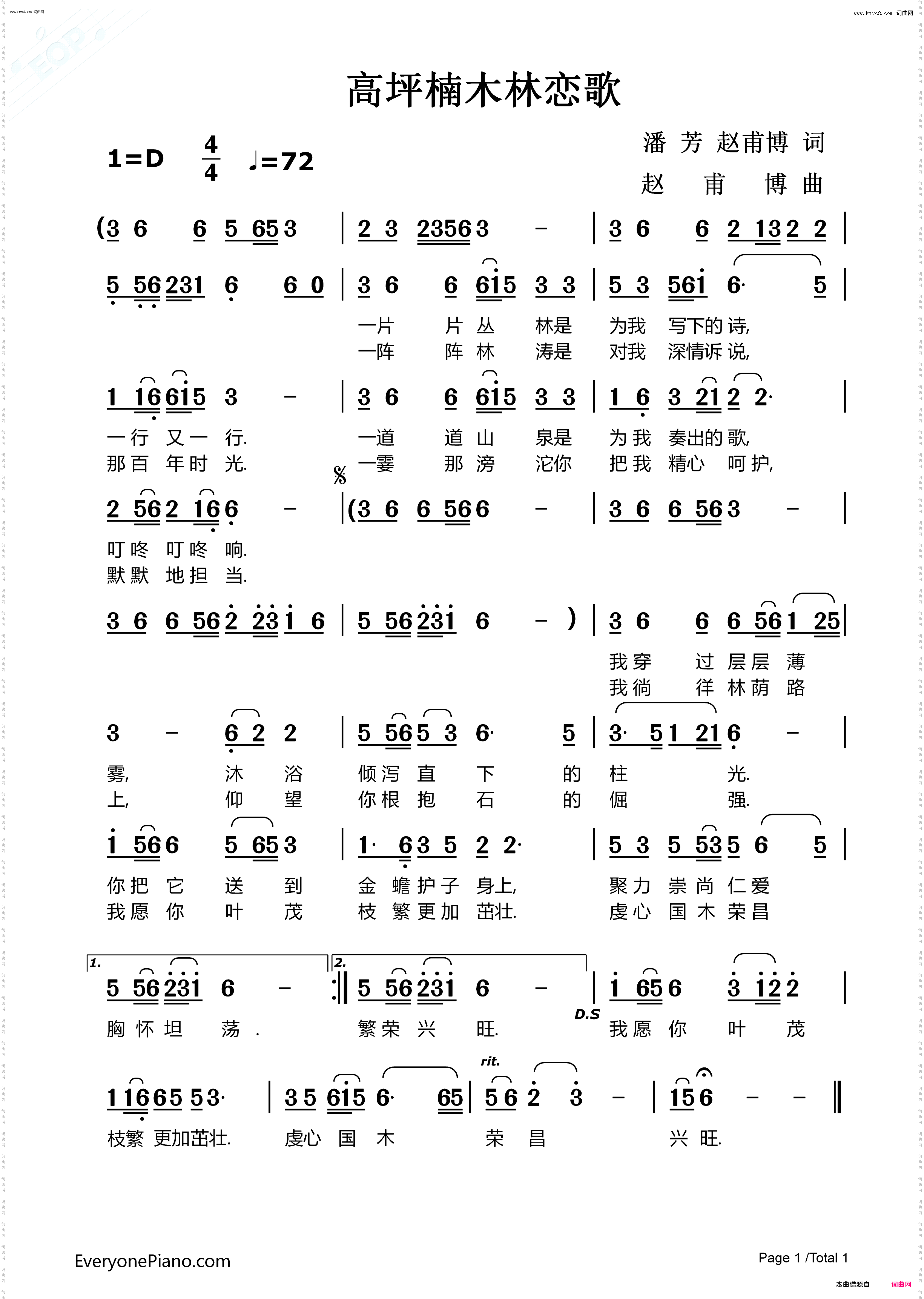 高坪楠木林恋歌