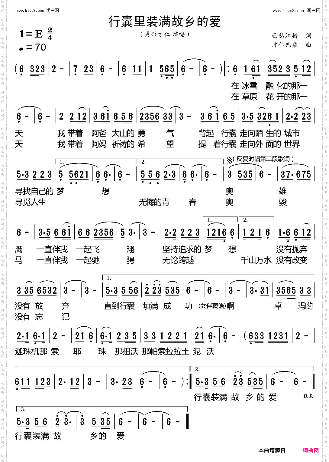 行囊里装满故乡的爱