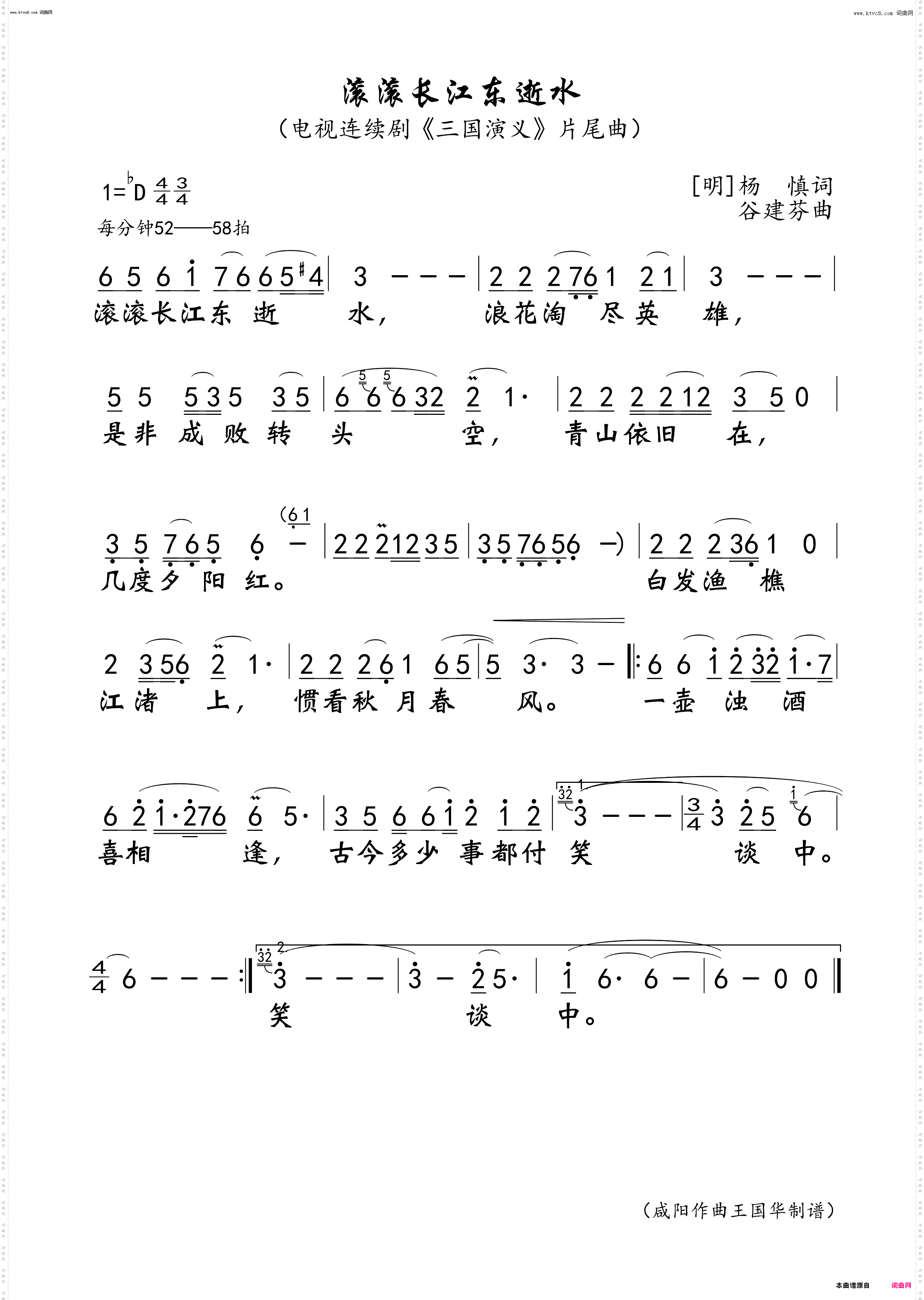 滚滚长江东逝水_电视连续剧《三国演义》片