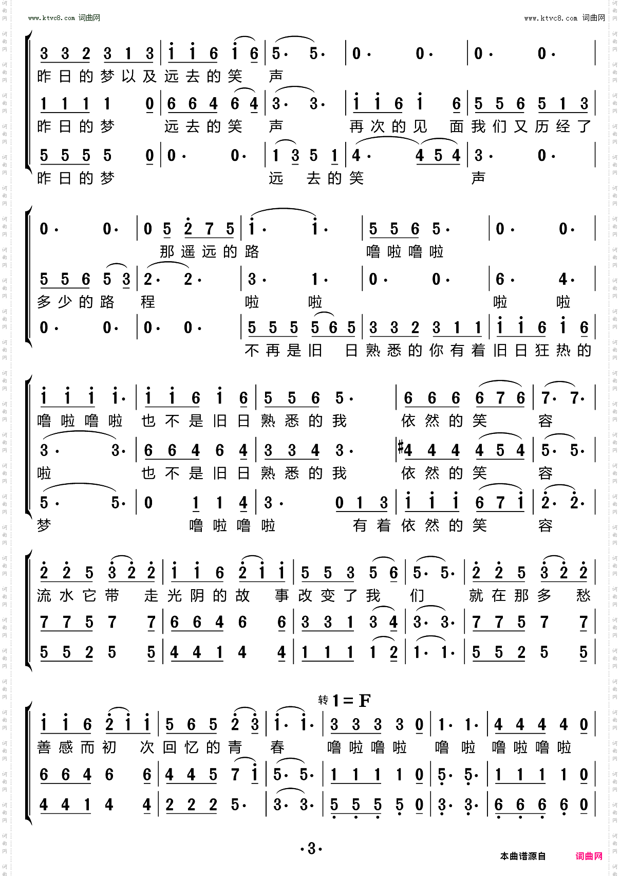 光阴的故事_ 合唱谱