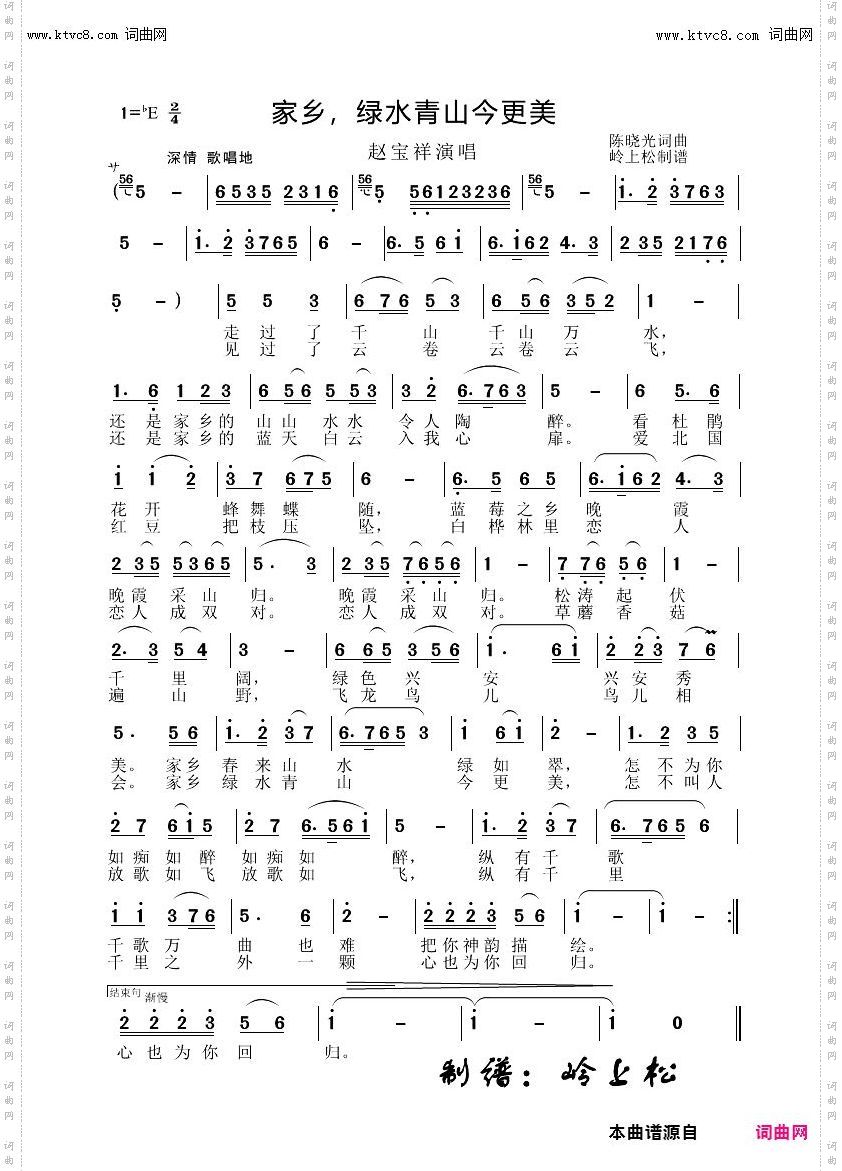 家乡,绿水青山今更美_陈晓光原创专辑