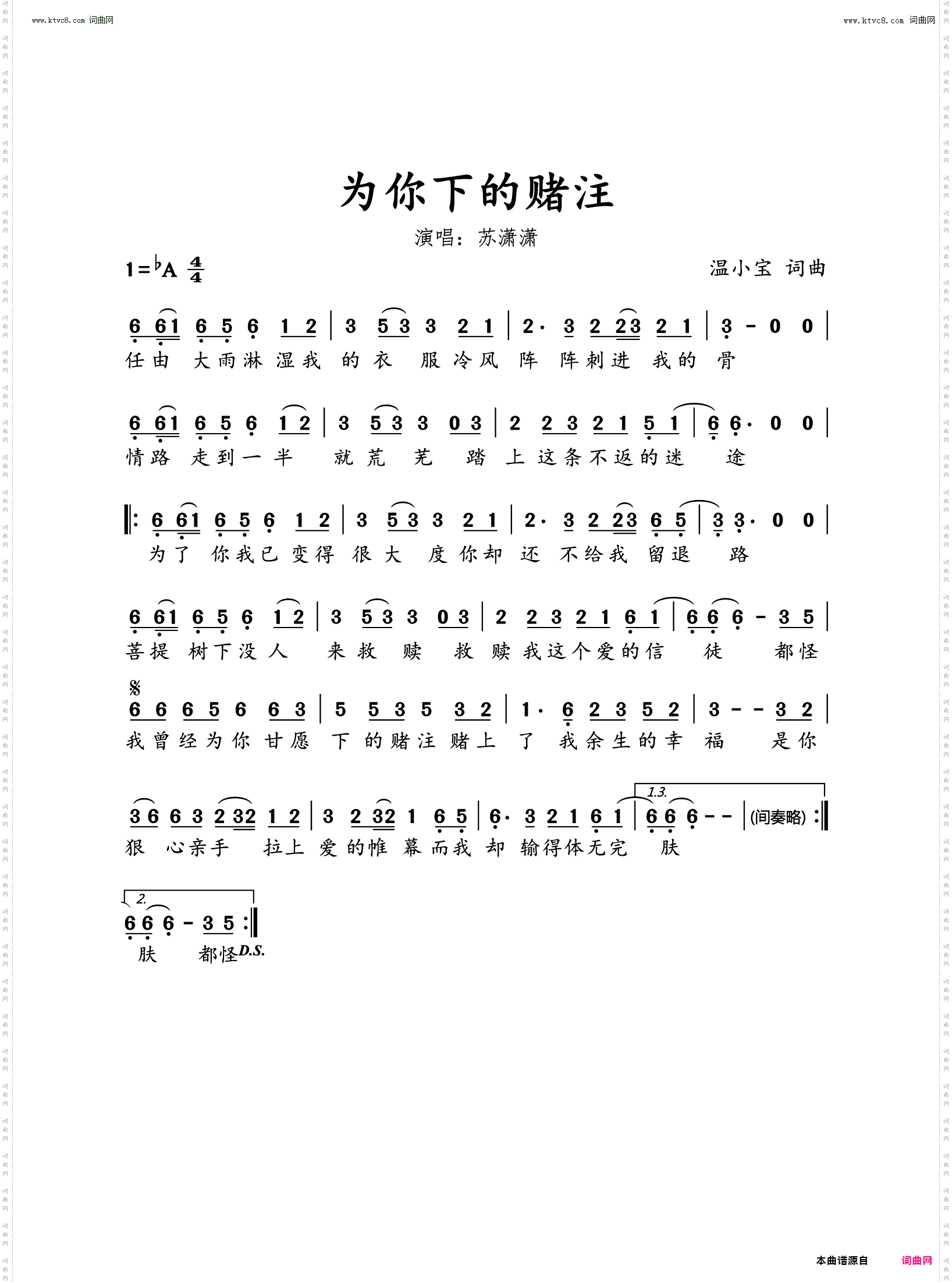 为你下的赌注
