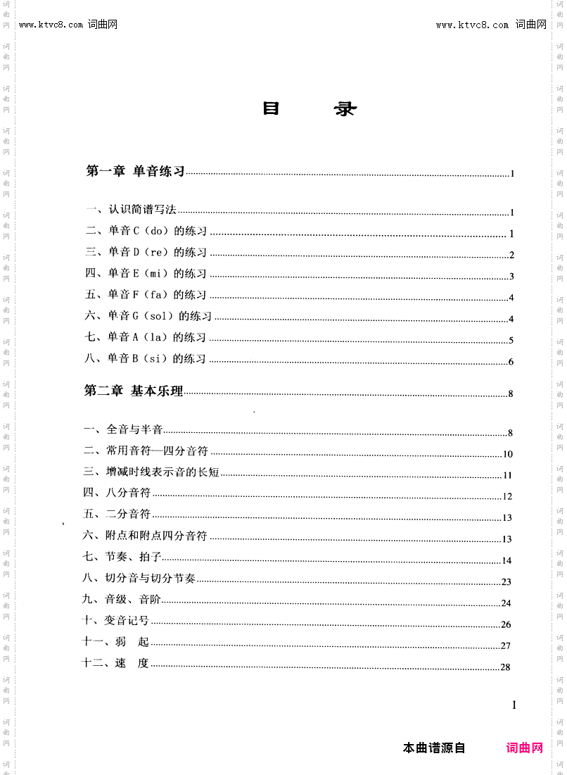 其他曲谱_目录