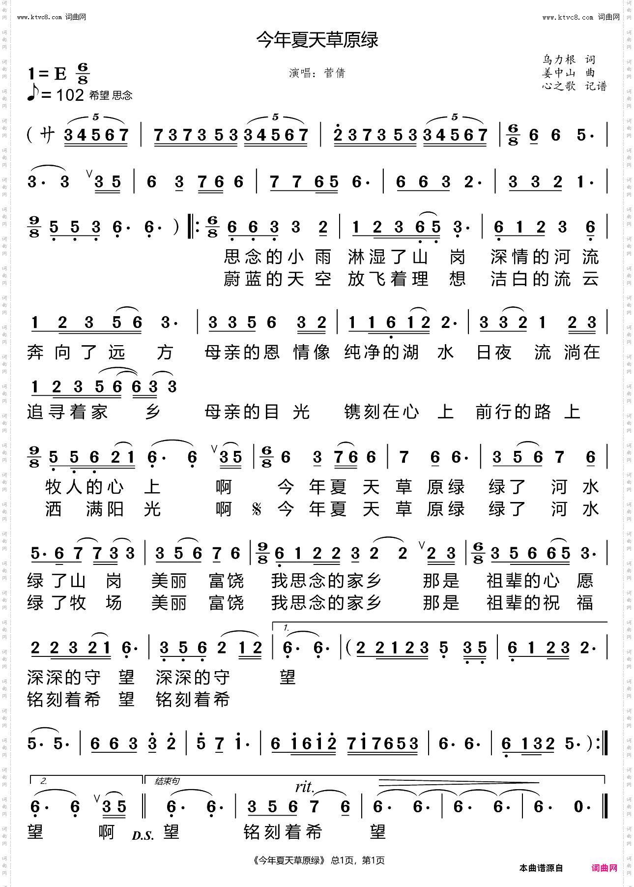 今年夏天草原绿