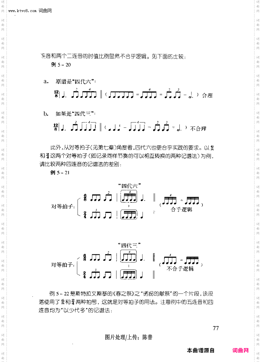 其他曲谱_第五章分拍与连音第77页复合分拍和连音符