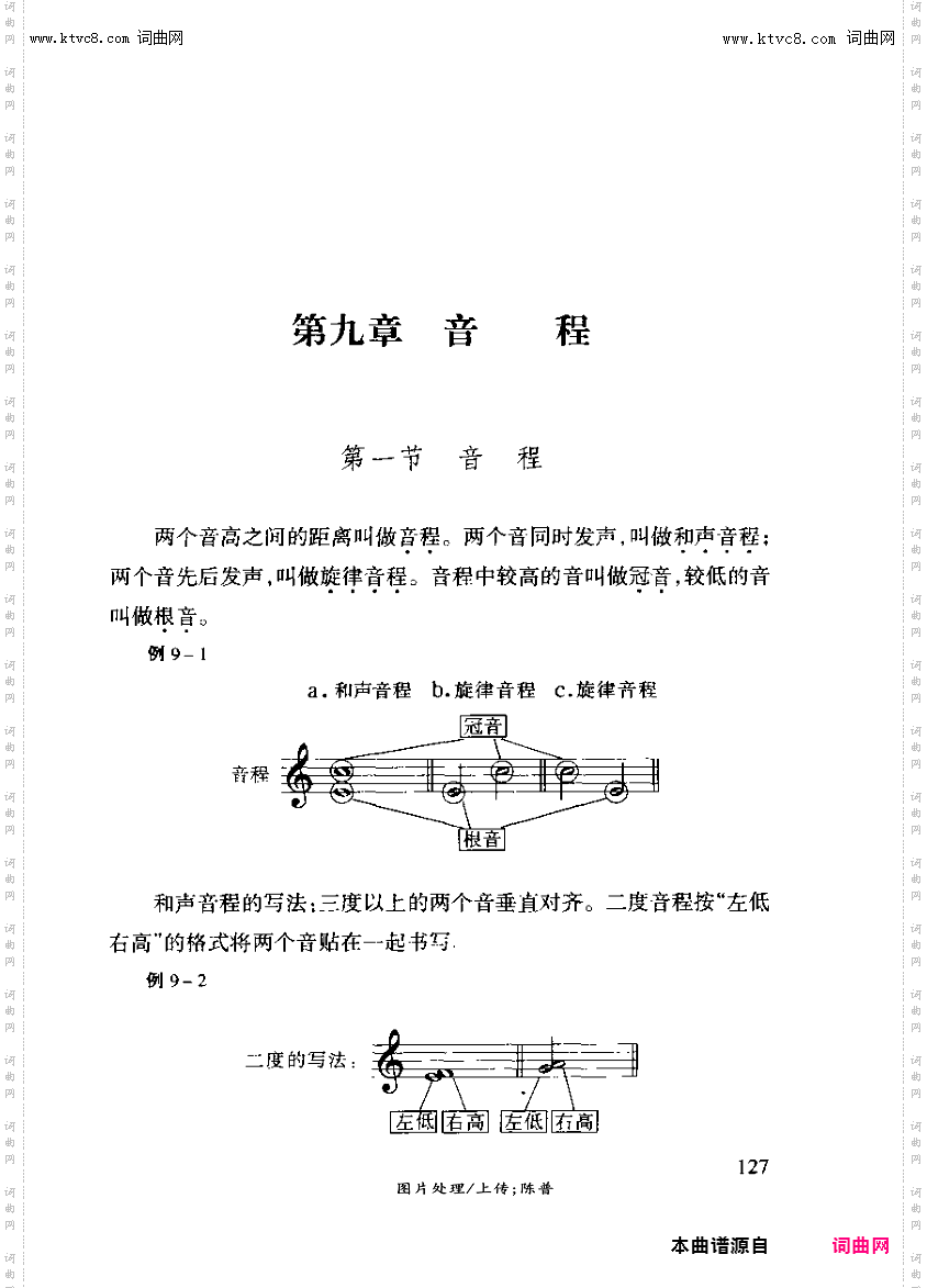 其他曲谱_第九章音程之第127页第一节、音程