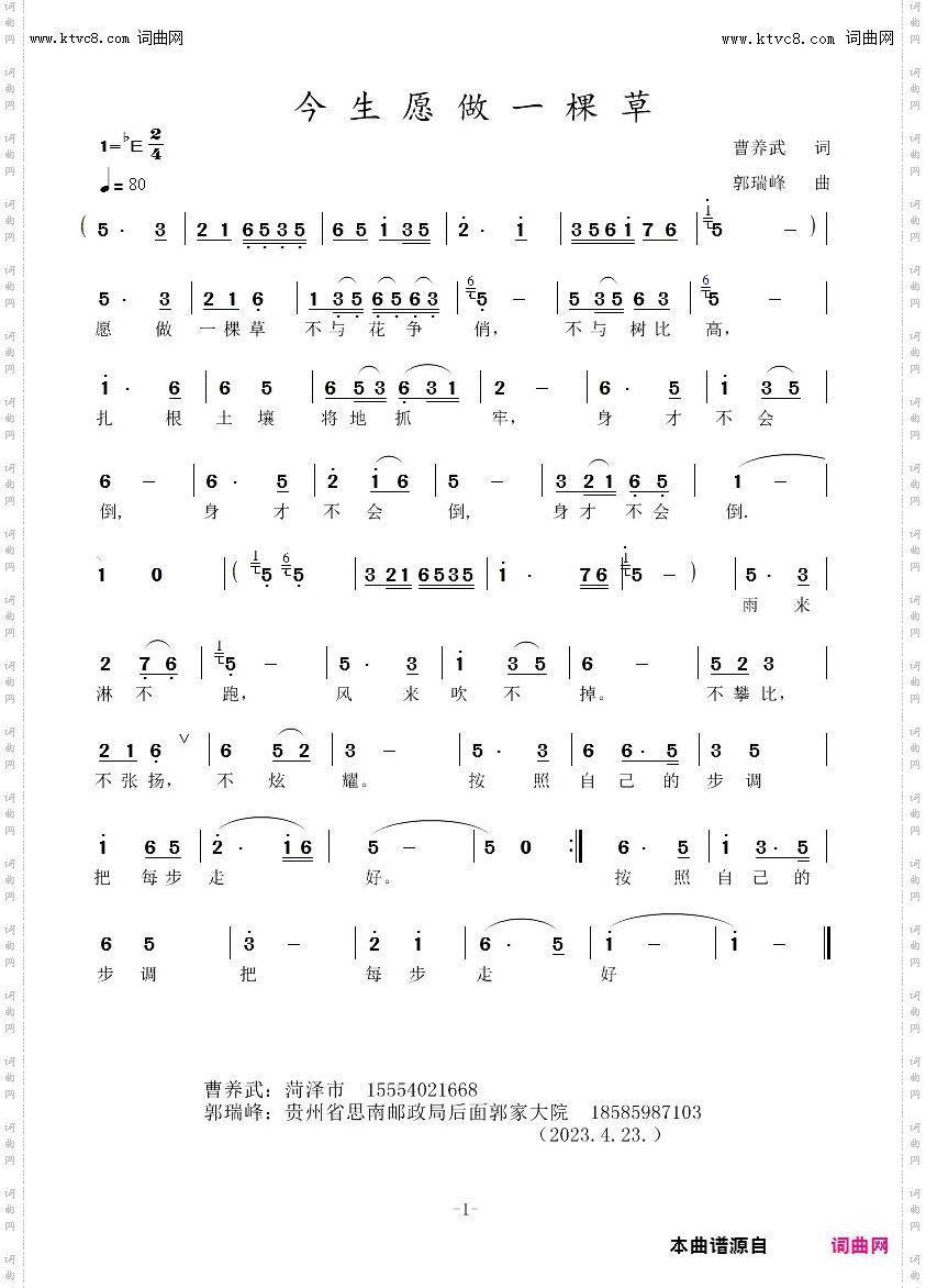 今生愿做一棵草