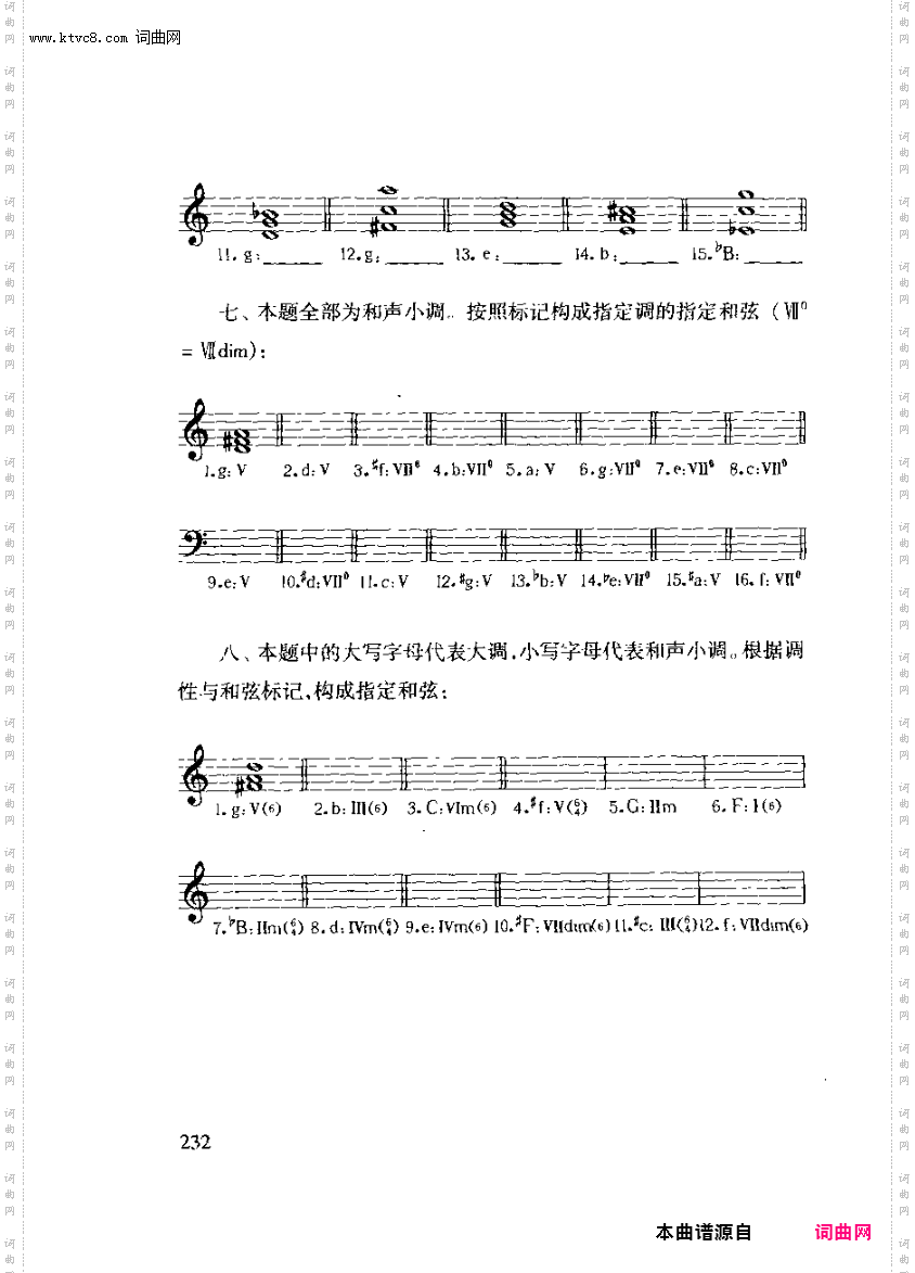其他曲谱_第十三章和弦之第四节大调和小调的三和弦第232页