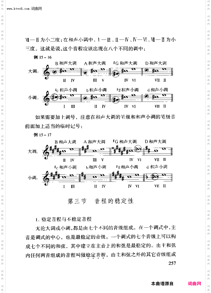 其他曲谱_第十五章大小调的音程与合弦第三节第257页音程的稳定性