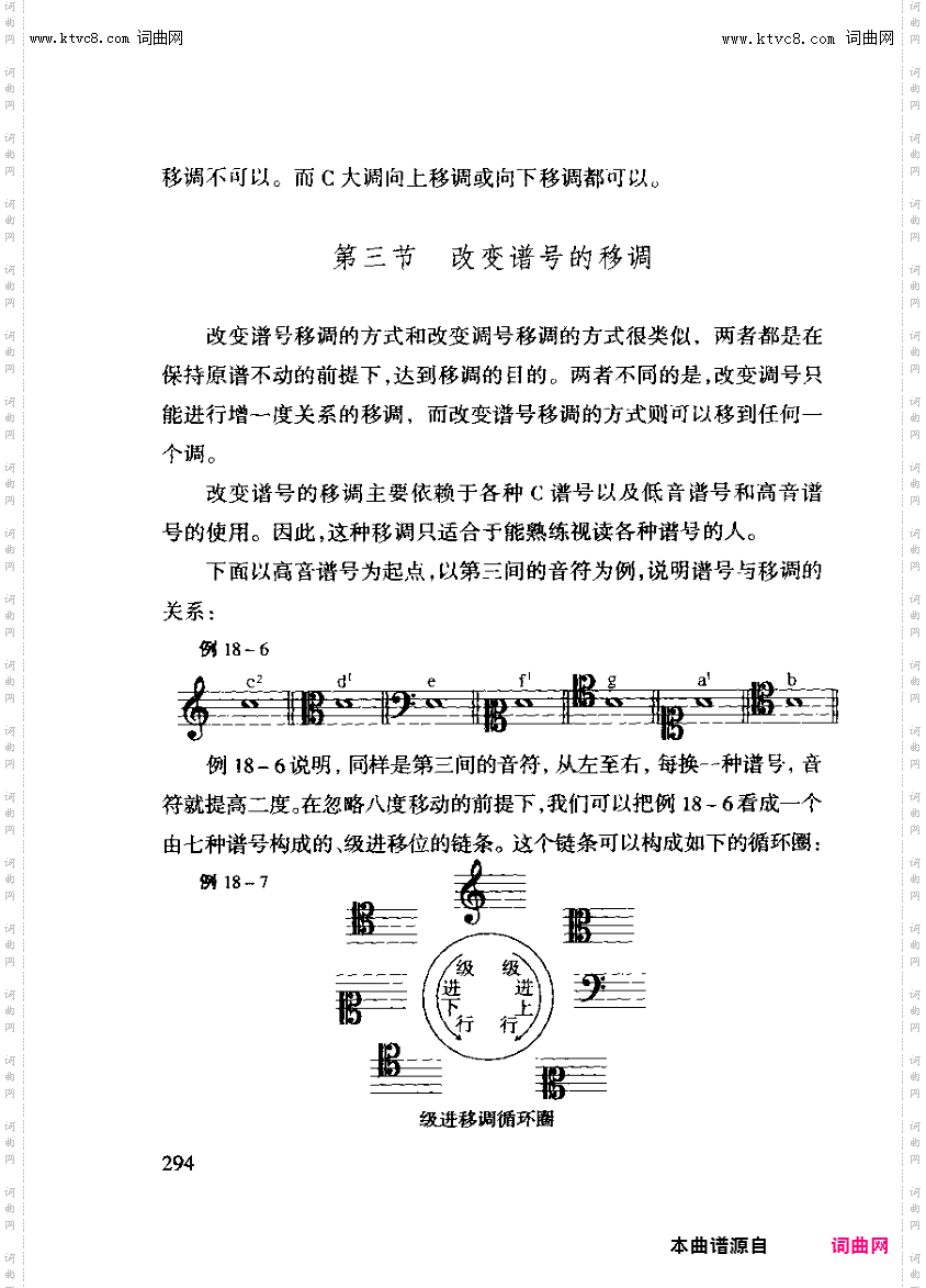其他曲谱_第18章移调第3节改变谱号的移调第294页