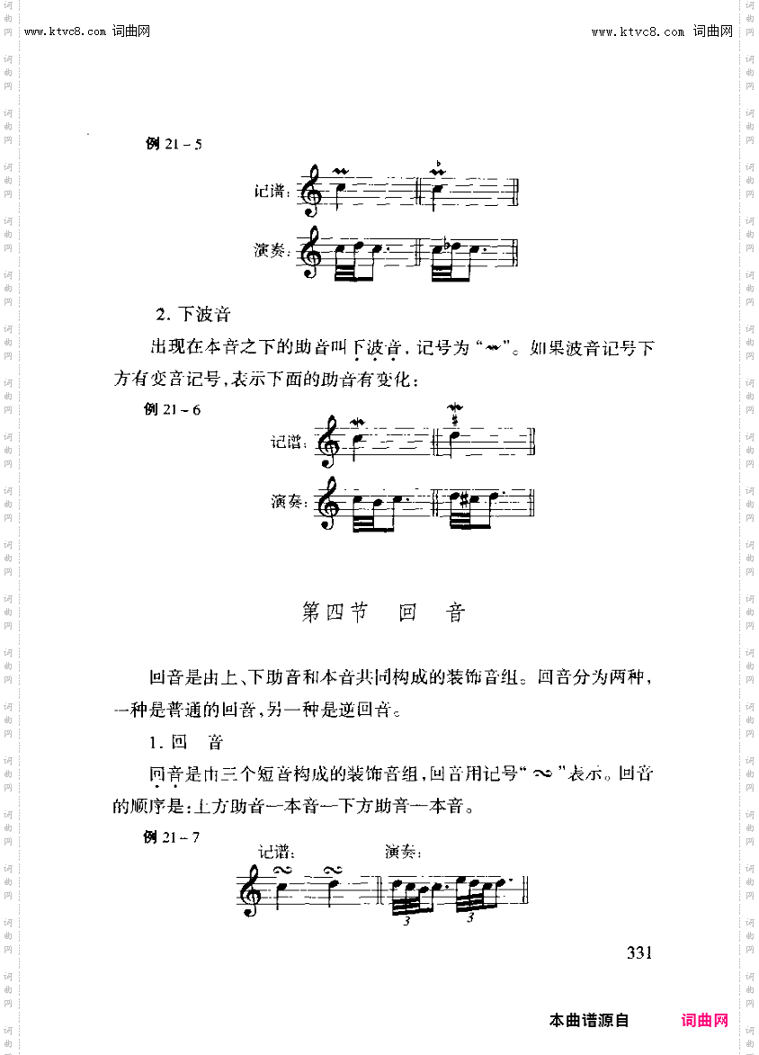 其他曲谱_第21章装饰音-第331页第4节回音
