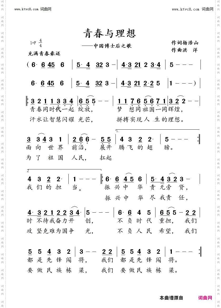 青春与理想_中国博士后之歌