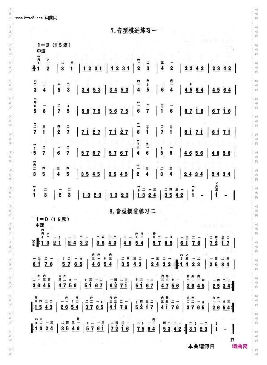 其他曲谱_二胡基础教程/第二章/第17页/第2节D调上把位音位图