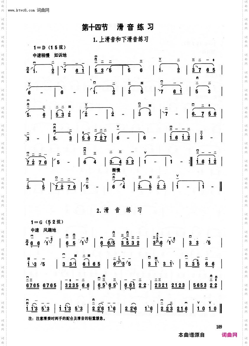 其他曲谱_第12章，第109页/第14节滑音练习