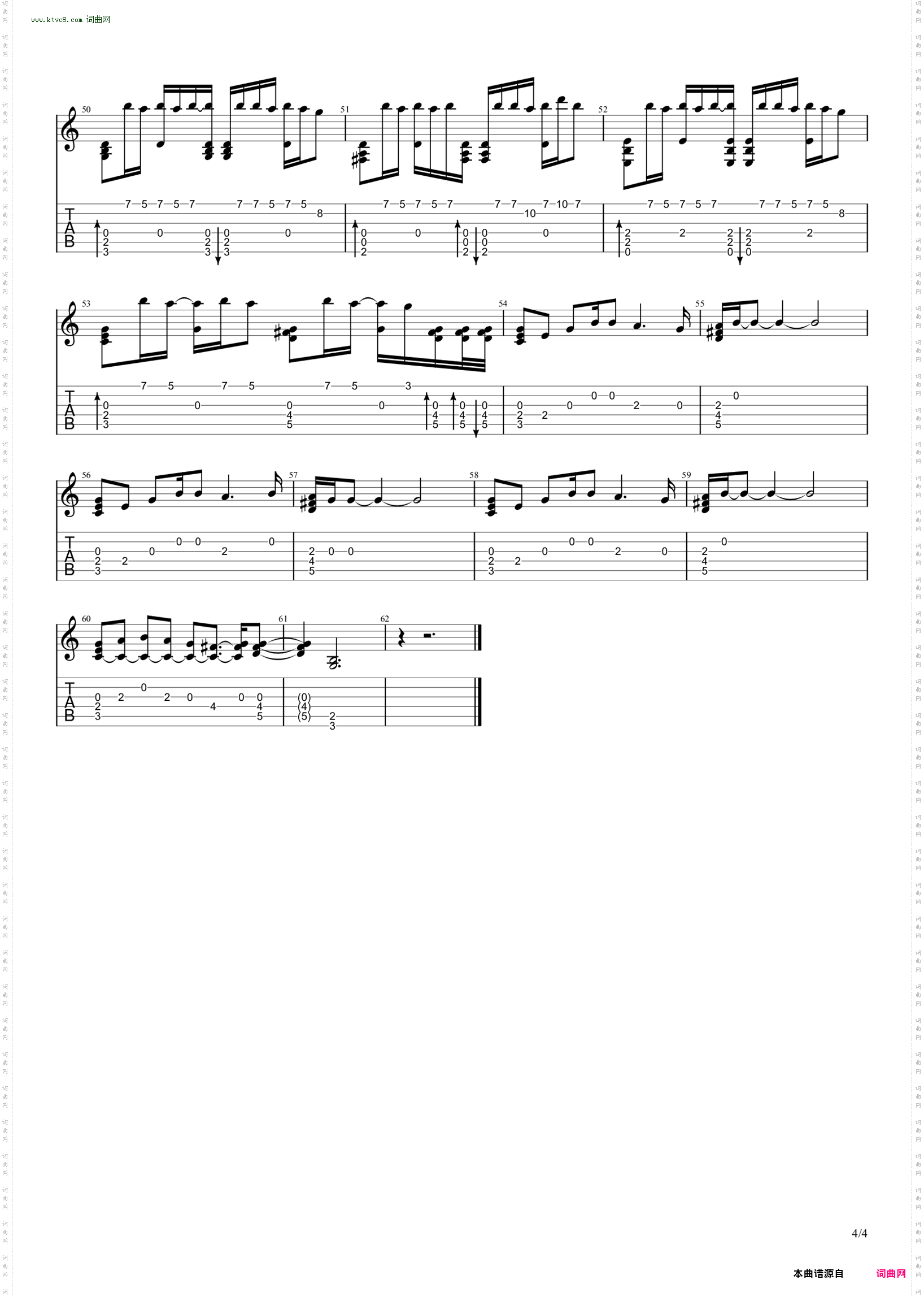 无名的人_【指弹谱】