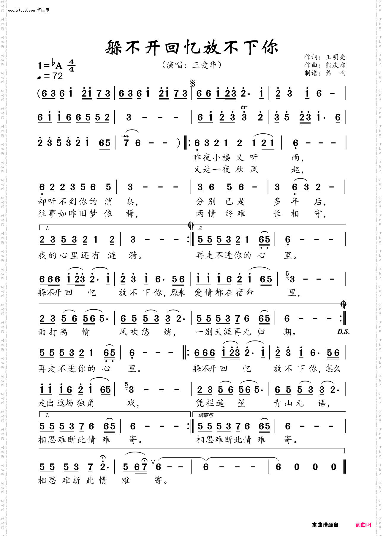 躲不开回忆放不下你