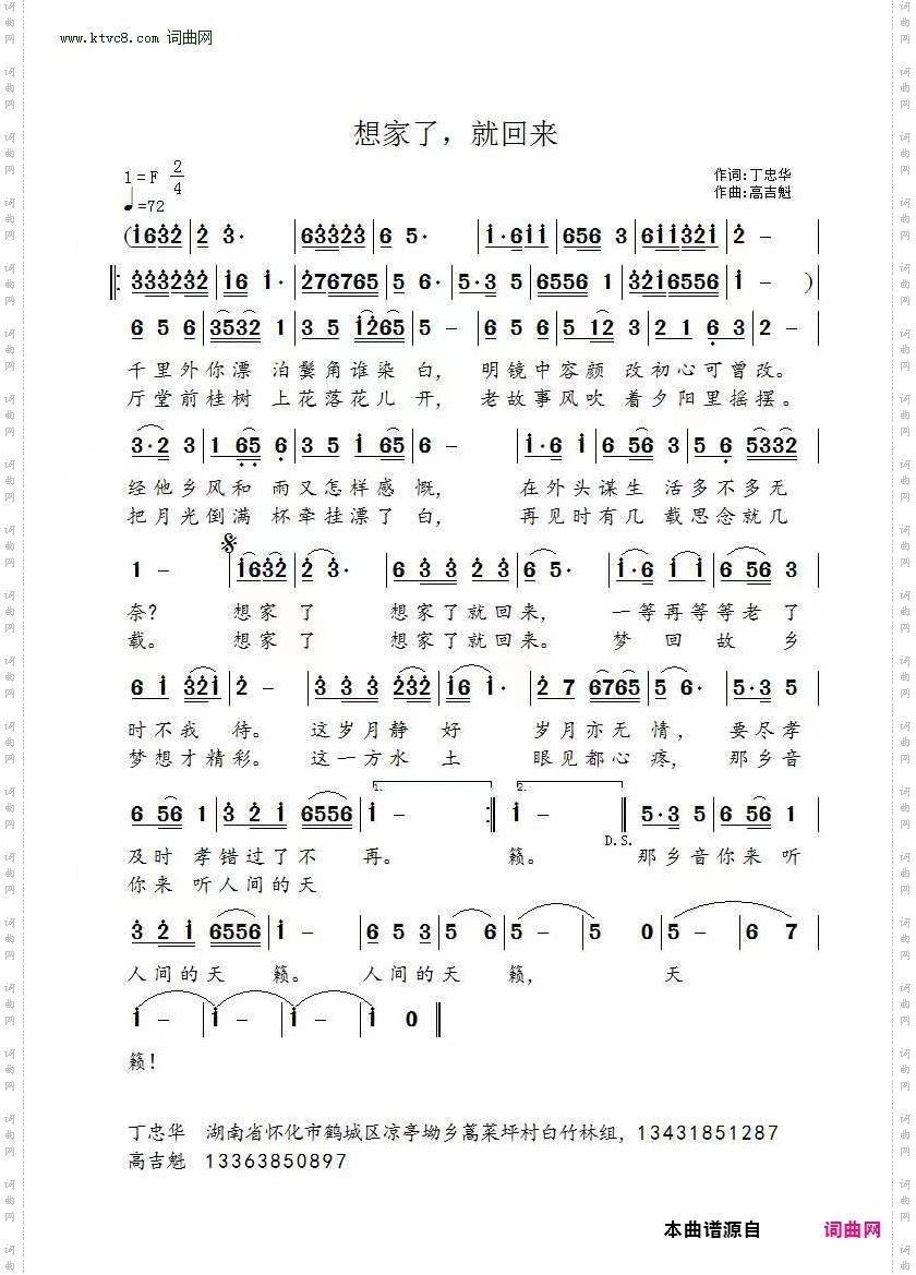 想家了，就回来